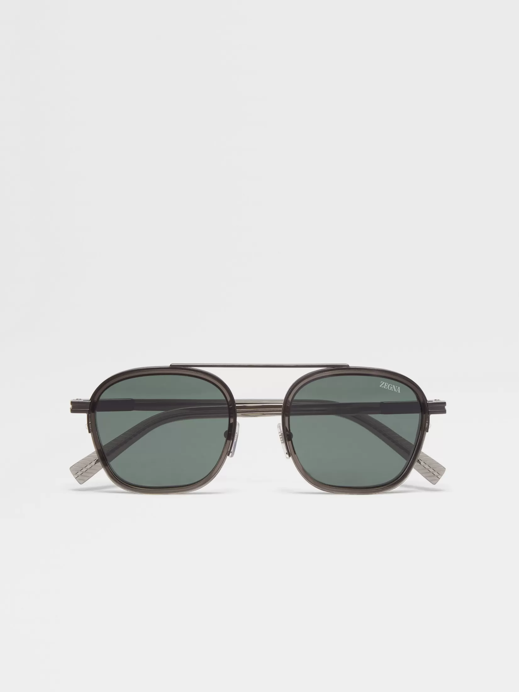 Fashion Occhiali da Sole Orizzonte I in Acetato e Metallo Grigio Scuro Trasparente Piccoli Doni | In Viaggio Con Stile