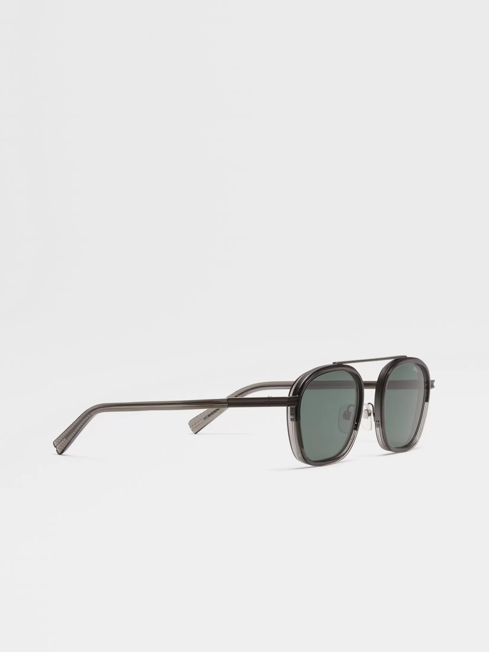 Fashion Occhiali da Sole Orizzonte I in Acetato e Metallo Grigio Scuro Trasparente Piccoli Doni | In Viaggio Con Stile