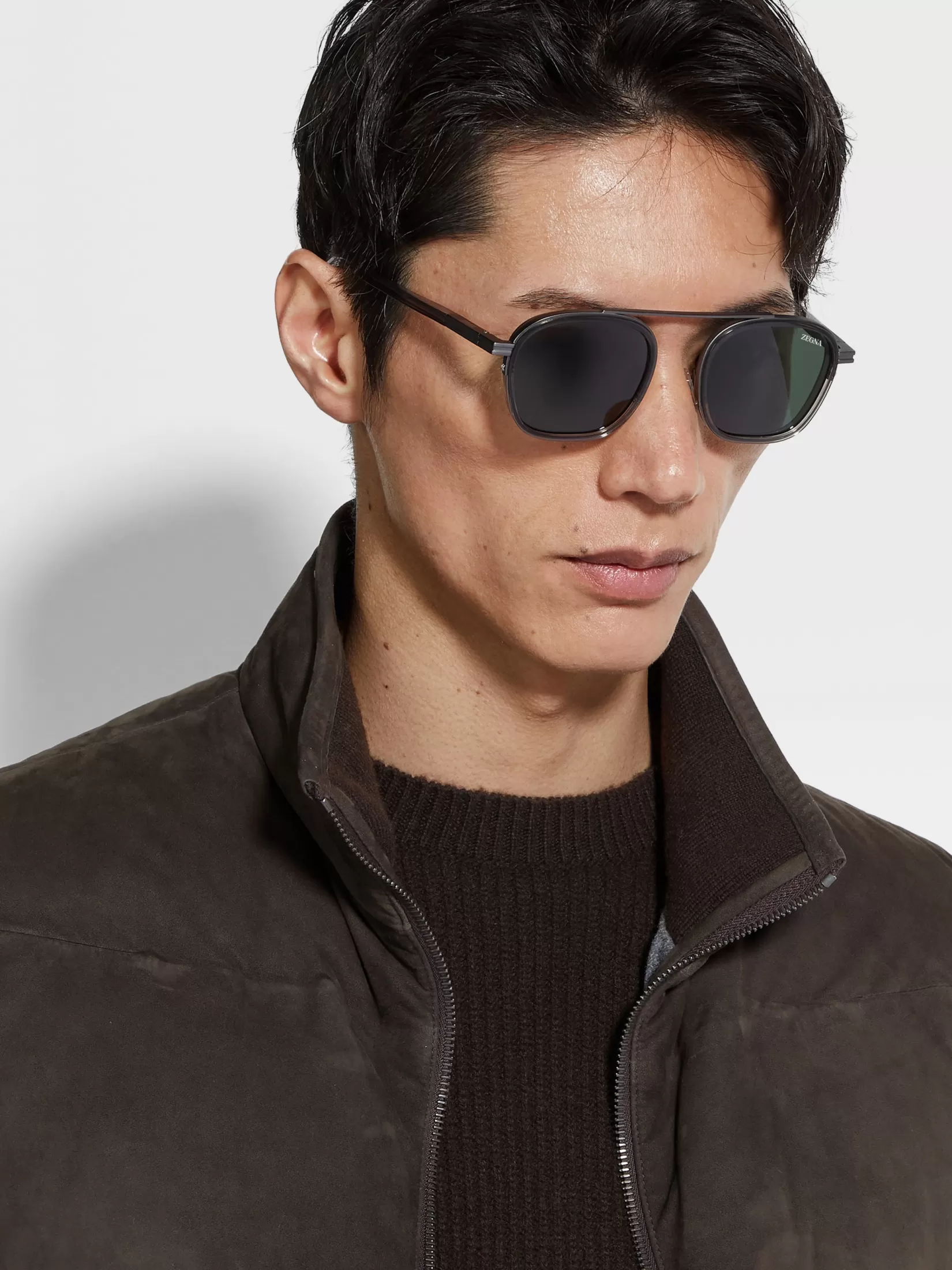 Fashion Occhiali da Sole Orizzonte I in Acetato e Metallo Grigio Scuro Trasparente Piccoli Doni | In Viaggio Con Stile