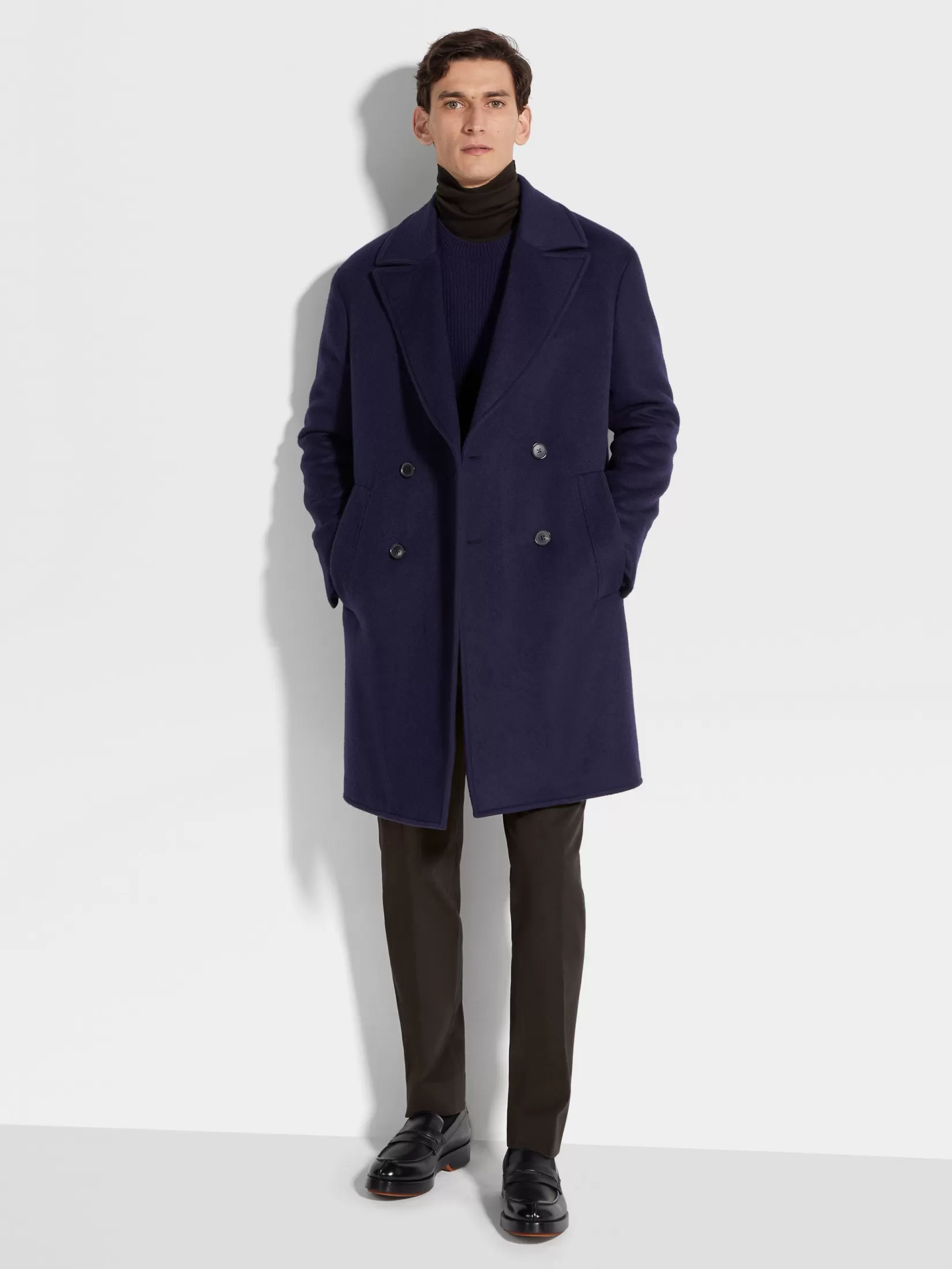 Cheap Overcoat in Oasi Cashmere Blu Inchiostro Giacche E Cappotti