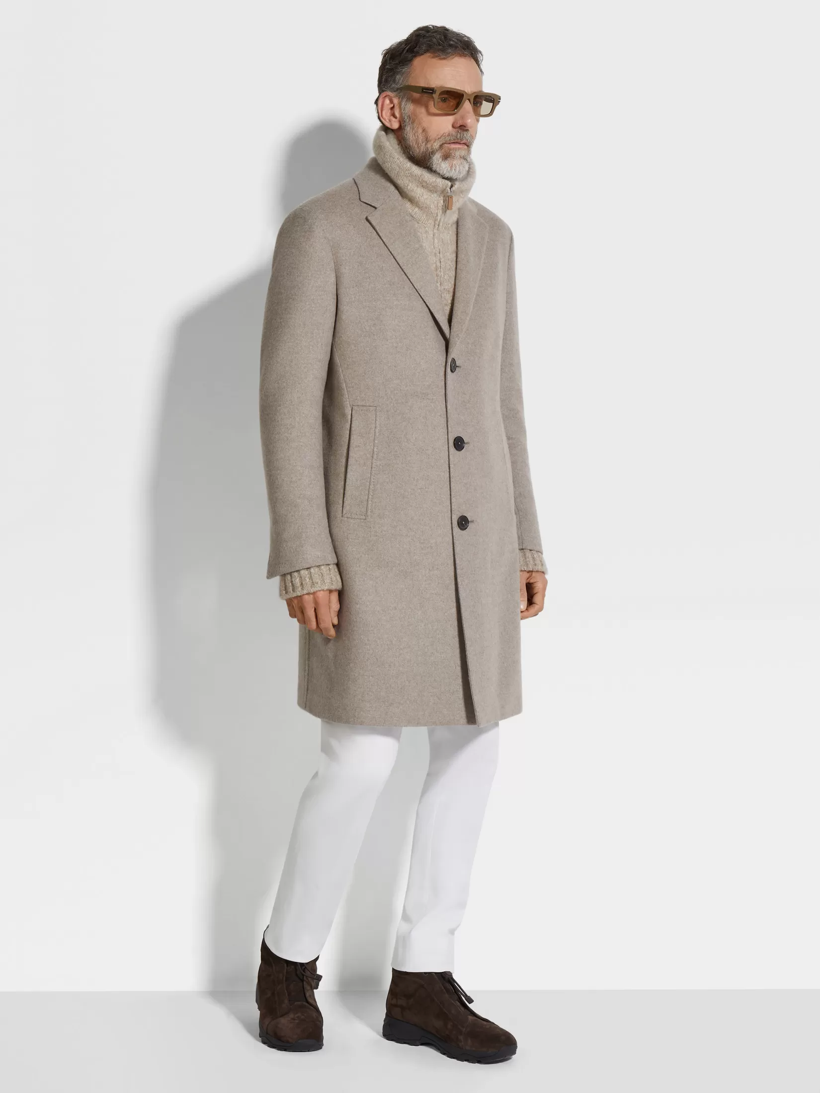 Best Sale Overcoat in Oasi Cashmere Tortora Chiaro Giacche E Cappotti