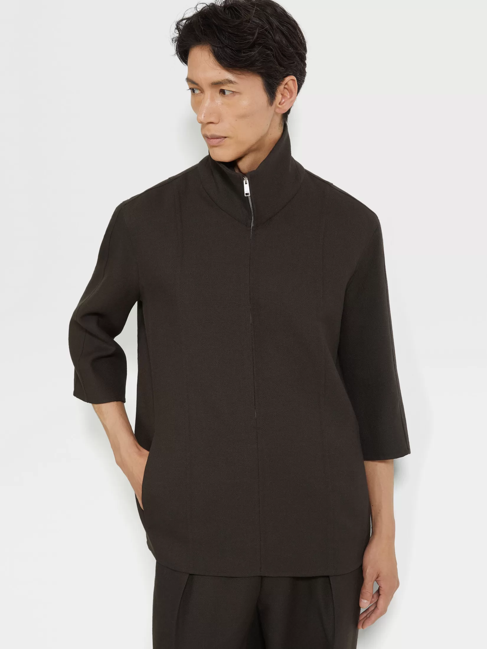 Online Overshirt in Trofeo™ Cashmere Marrone Scuro Overshirts E Chore Jackets