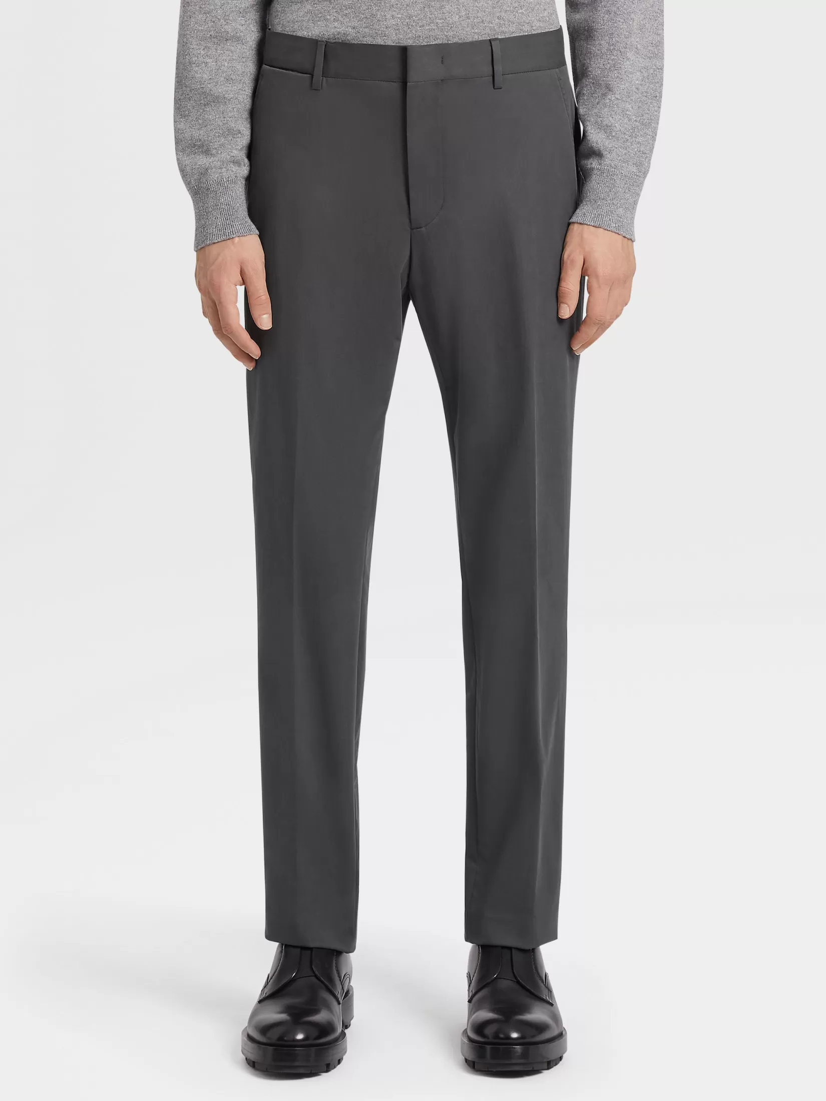 Online Pantaloni Comfort Cotton Grigio Scuro Pantaloni