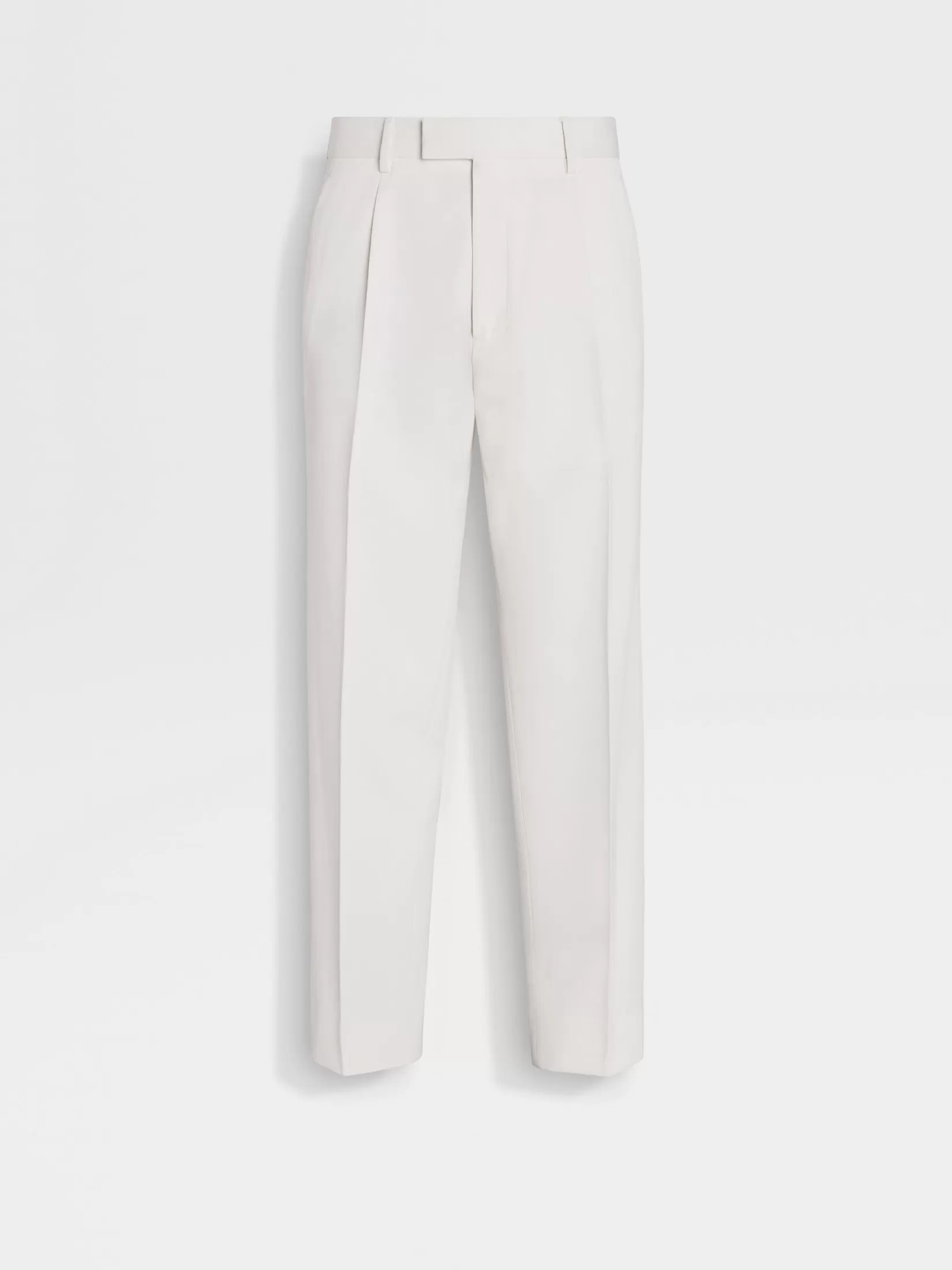 Hot Pantaloni in Cotone e Lana Bianchi Pantaloni