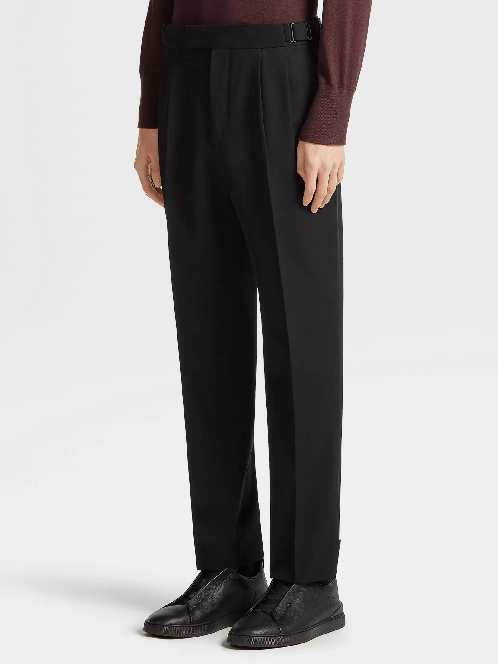 Discount Pantaloni in Cotone e Lana Neri Pantaloni