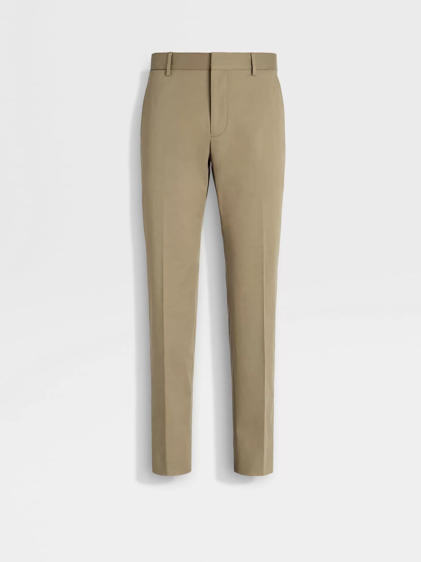 Store Pantaloni in Cotone Elasticizzato Marrone Chiaro Pantaloni