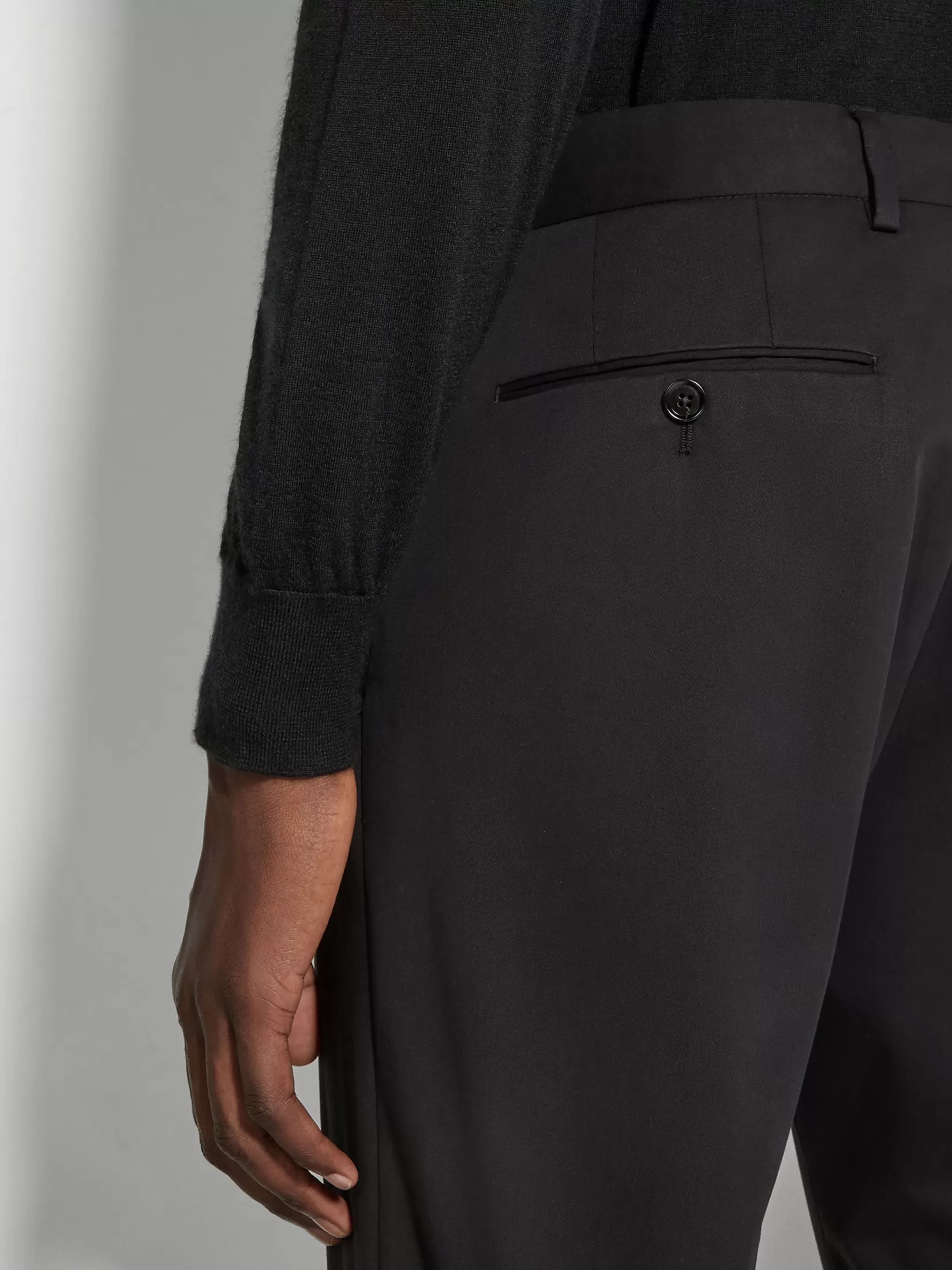 Outlet Pantaloni in Cotone Elasticizzato Neri Pantaloni