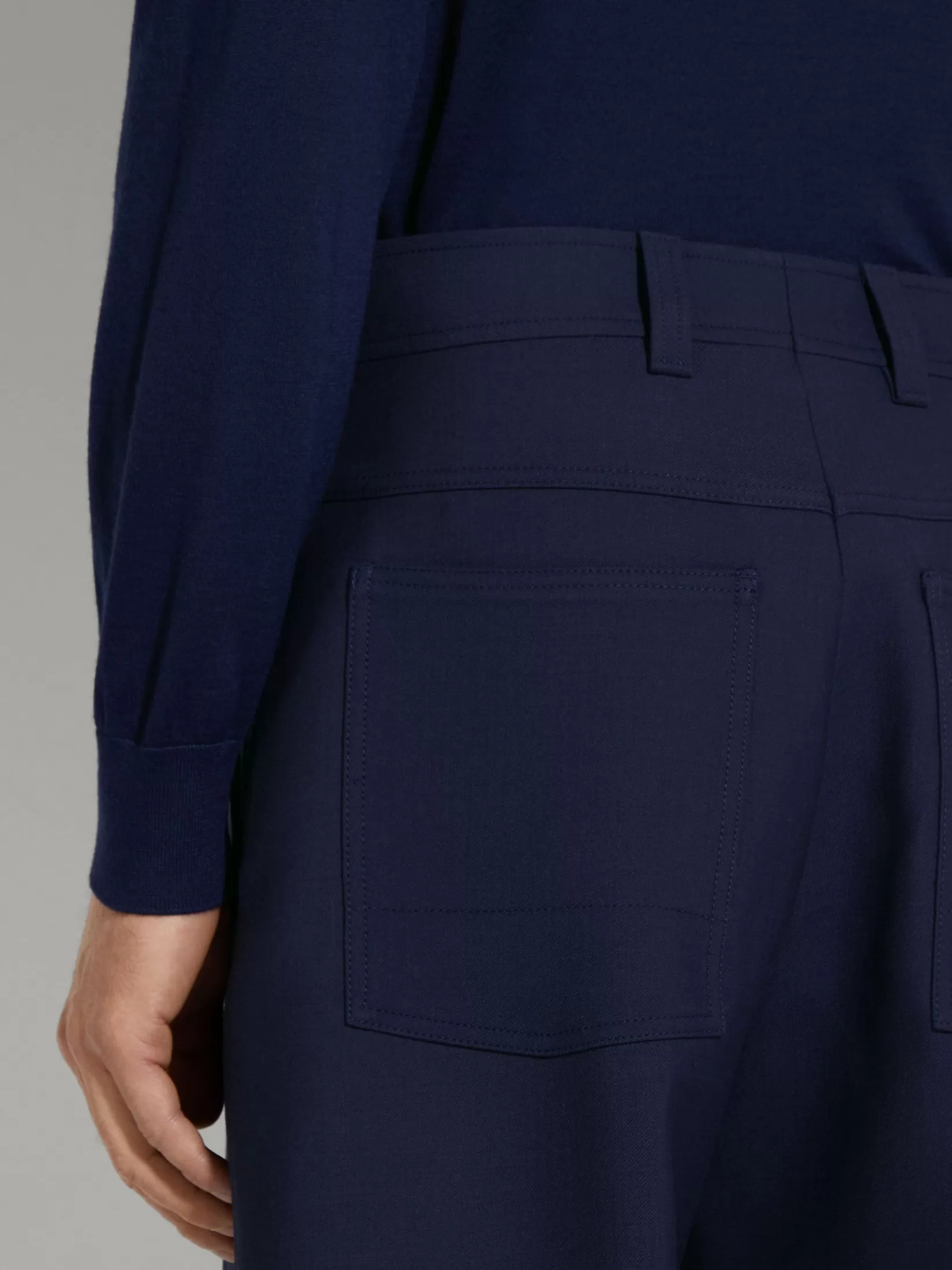 Cheap Pantaloni in Lana Blu Inchiostro In Viaggio Con Stile | Pantaloni