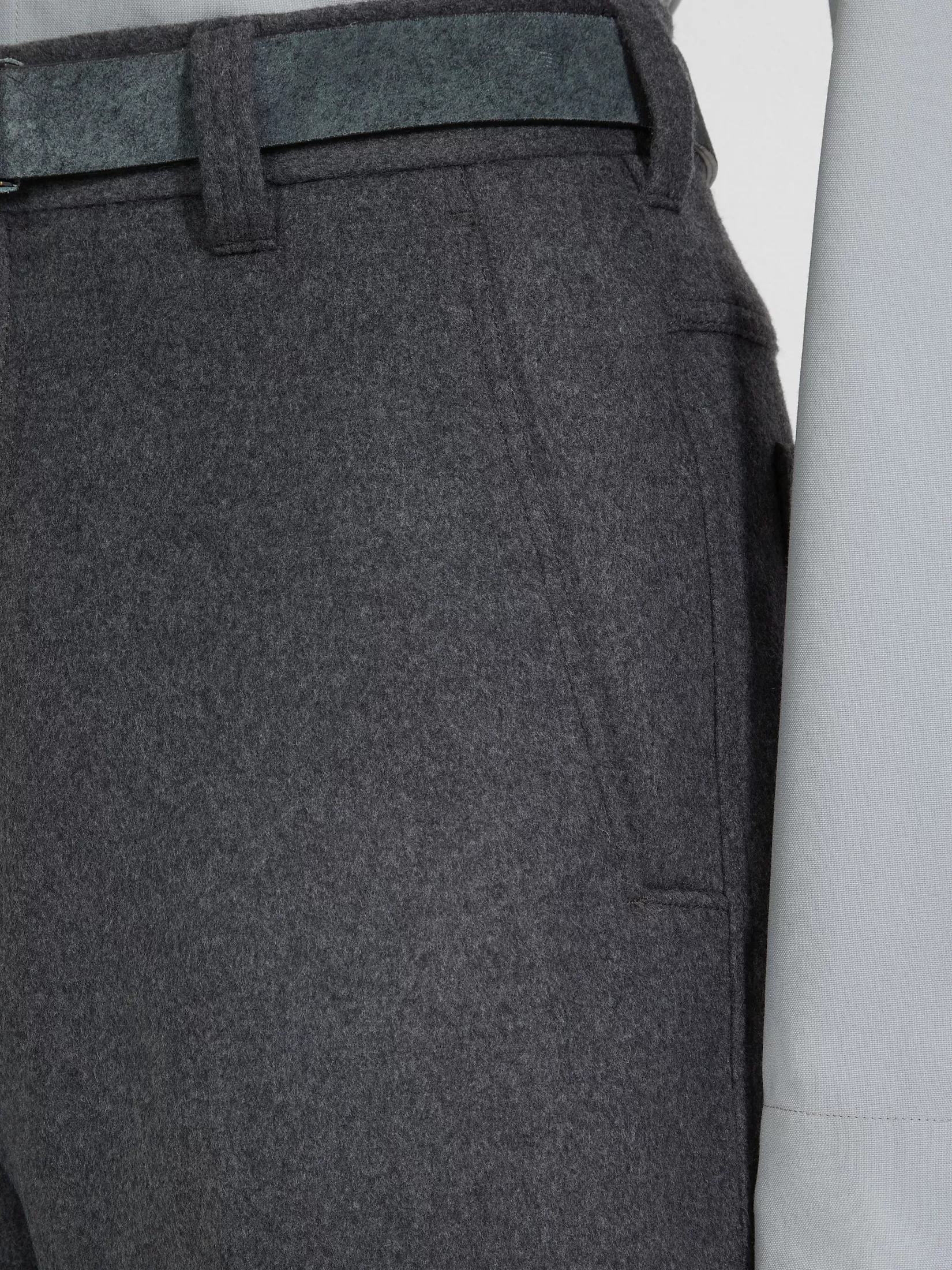 Hot Pantaloni in Lana e Cashmere Grigio Scuro Pantaloni