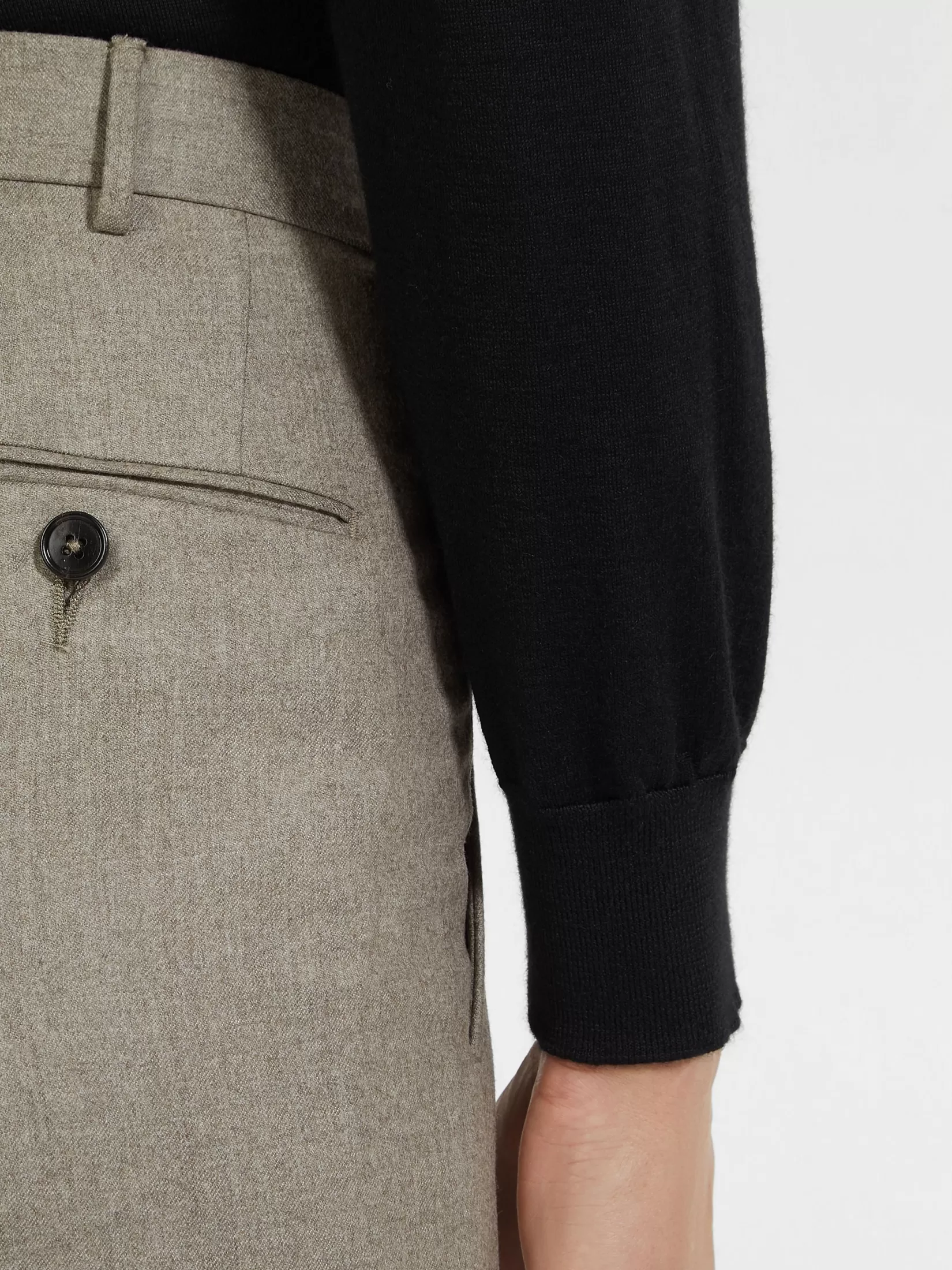Fashion Pantaloni in Lana Tortora Chiaro Pantaloni