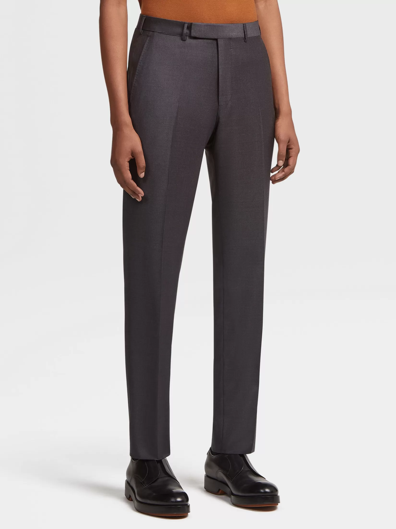 New Pantaloni in Lana Trofeo™ Grigio Scuro Pantaloni