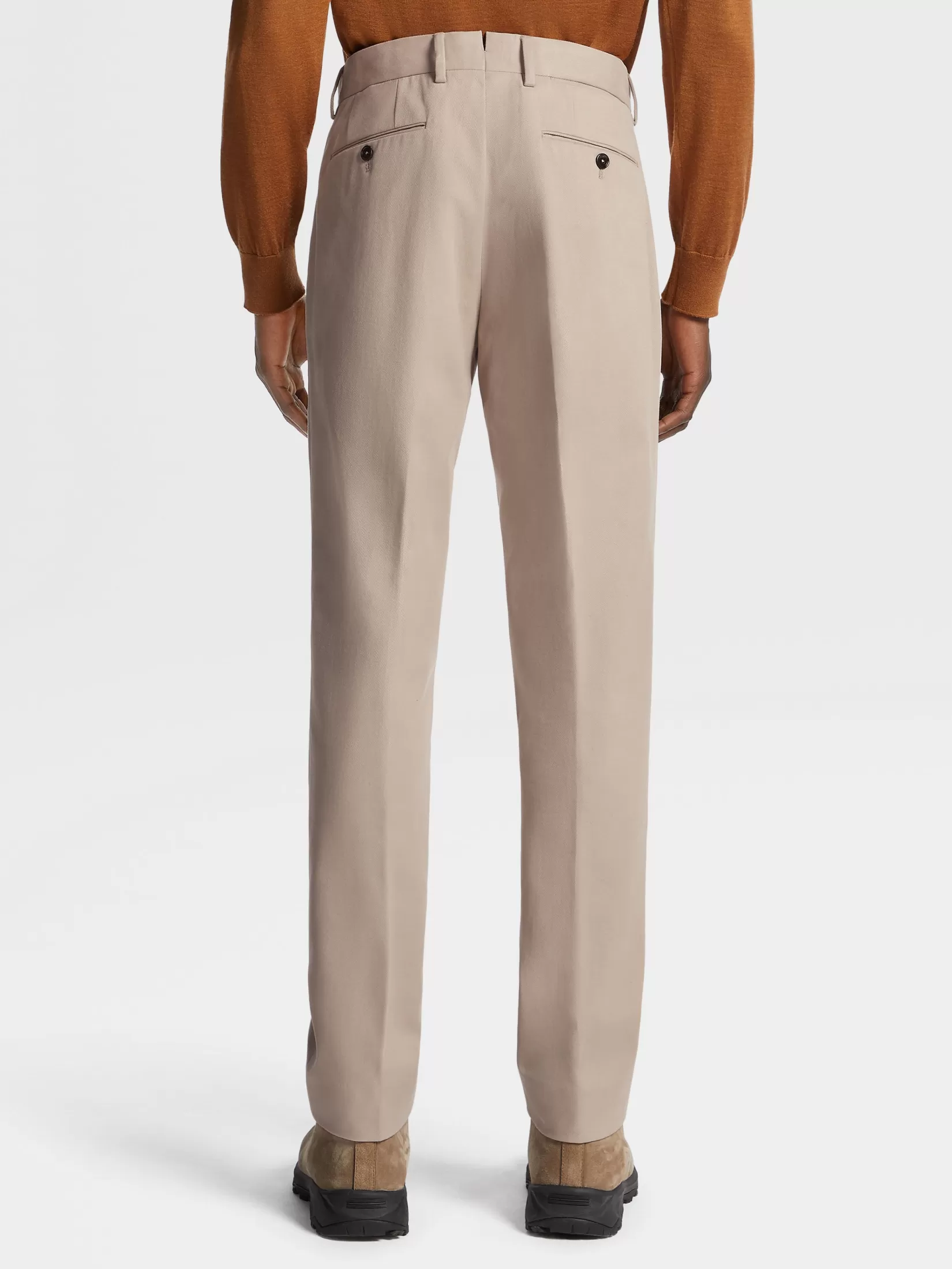 Cheap Pantaloni in Misto Cotone Winter Chino Tortora Chiaro Pantaloni