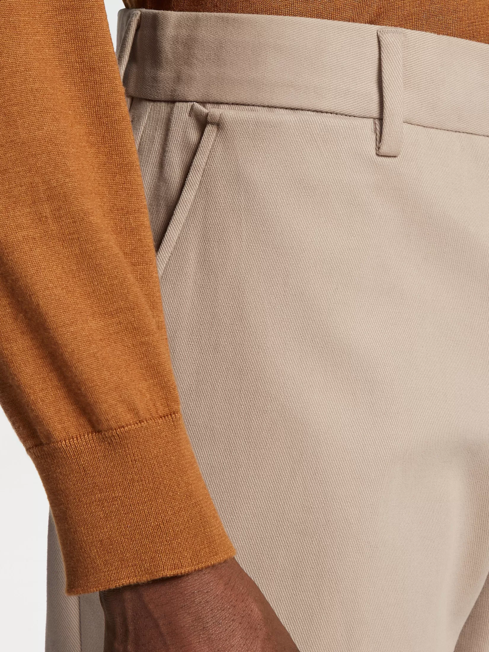 Cheap Pantaloni in Misto Cotone Winter Chino Tortora Chiaro Pantaloni