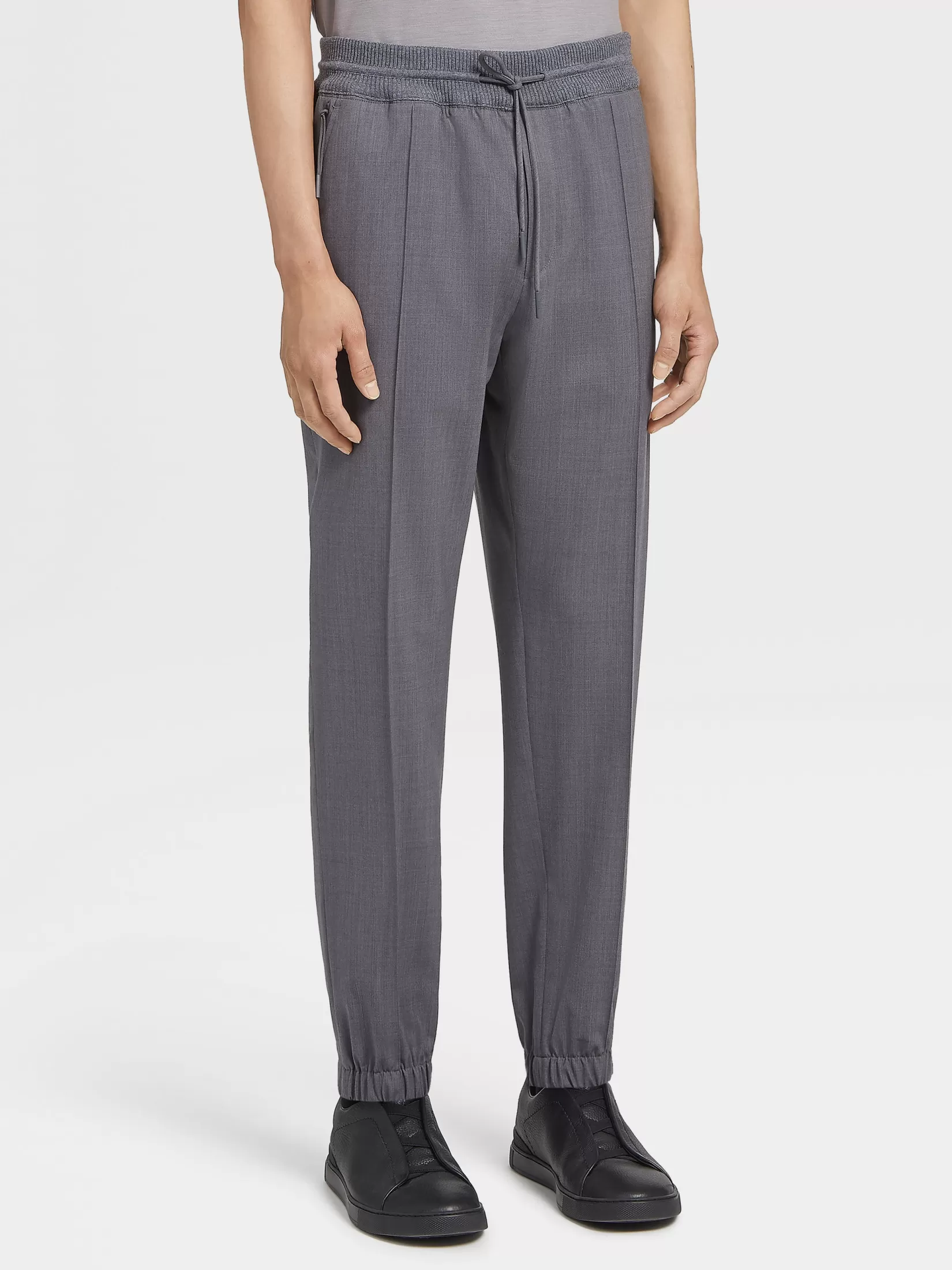 Fashion Pantaloni Jogger in Lana High Performance™ Grigio Mélange Joggers E Felpe