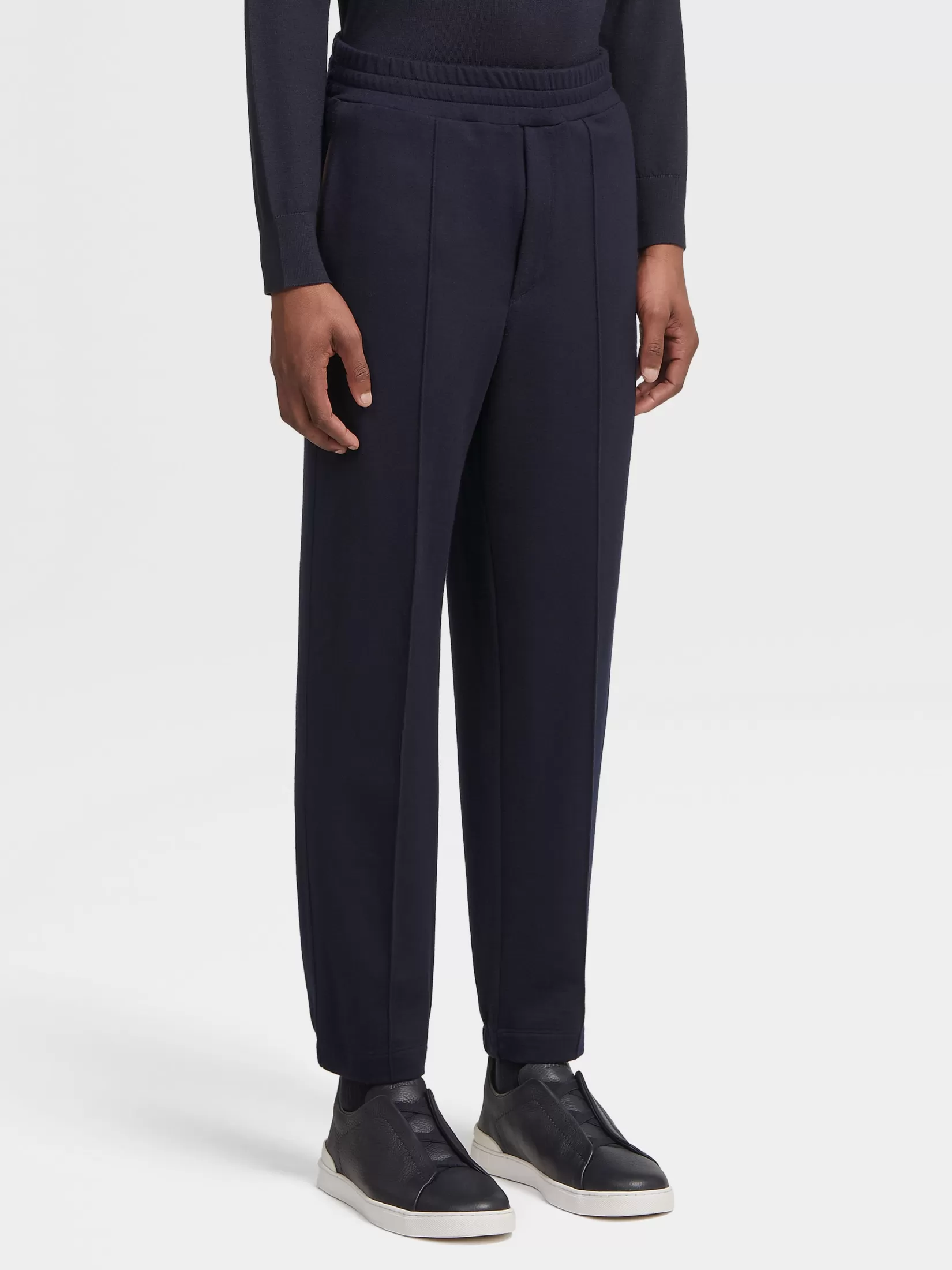 Fashion Pantaloni Jogger in Lana 12milmil12 Blu Navy Joggers E Felpe | Pantaloni