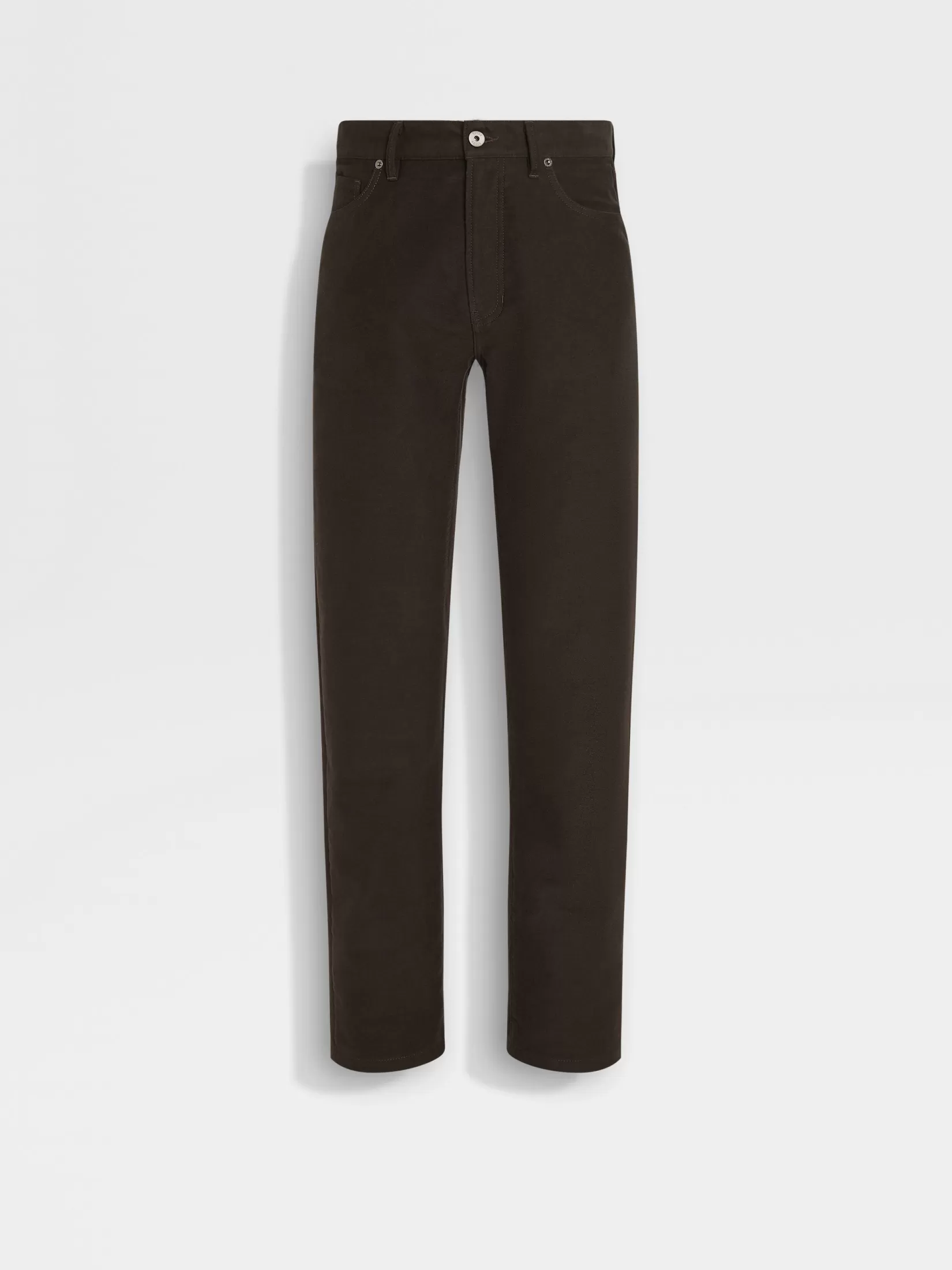 Store Pantaloni Roccia in Cotone e Cashmere Marrone Scuro Jeans
