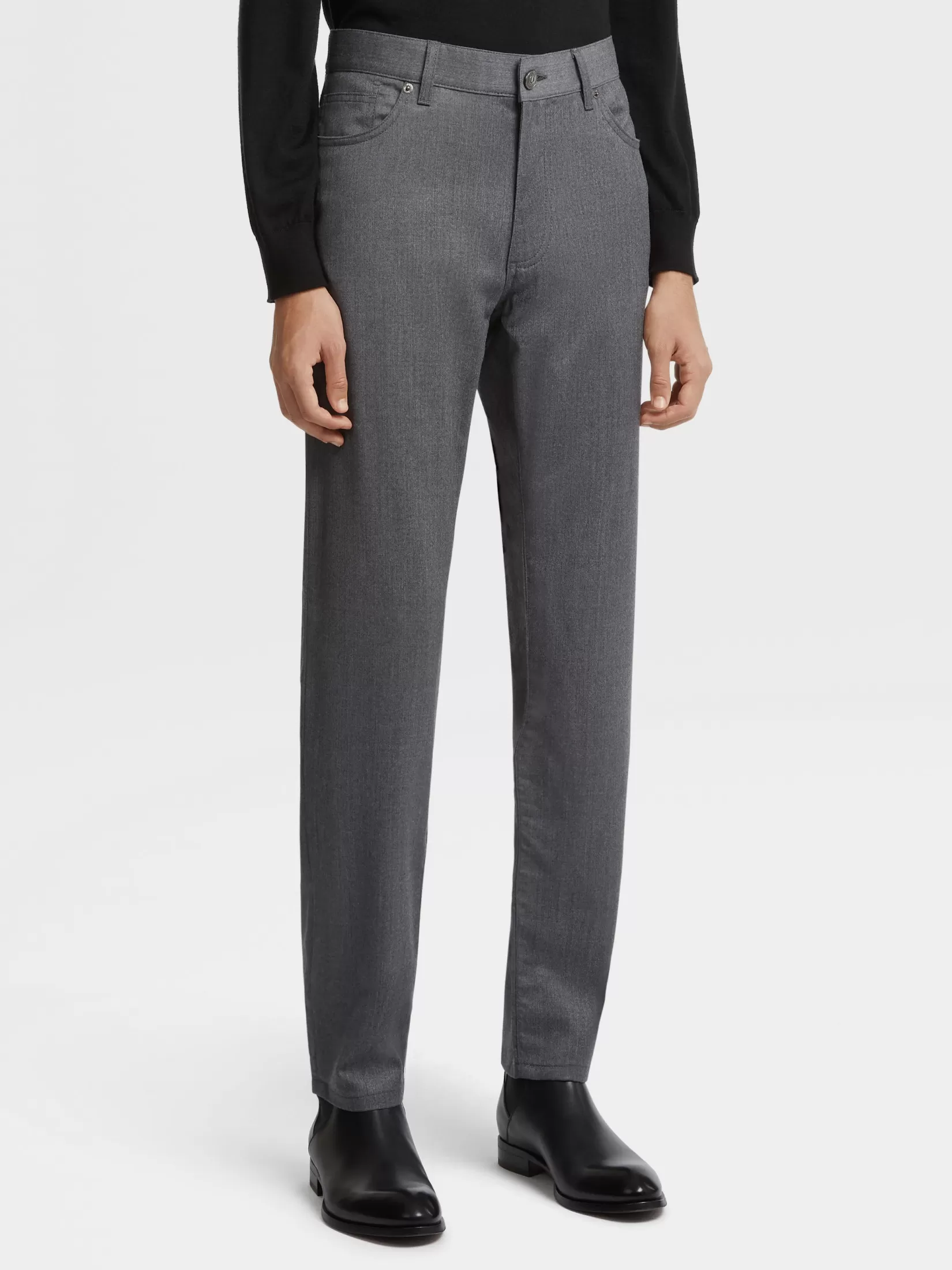 New Pantaloni Roccia in Lana Stone Wash Grigi Jeans