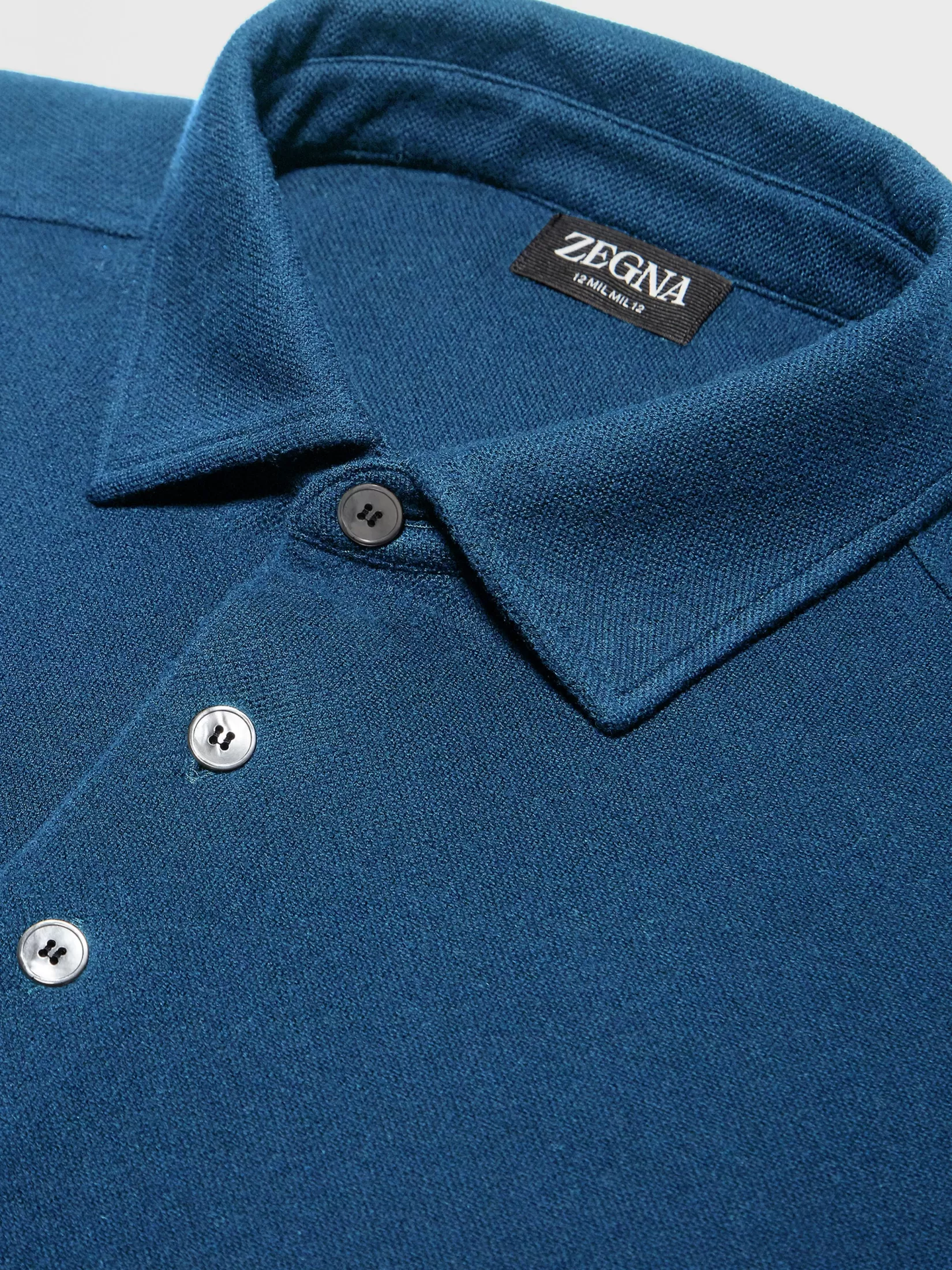 Best Polo a Maniche Corte in Lana 12milmil12 Blu Teal Mélange Polo