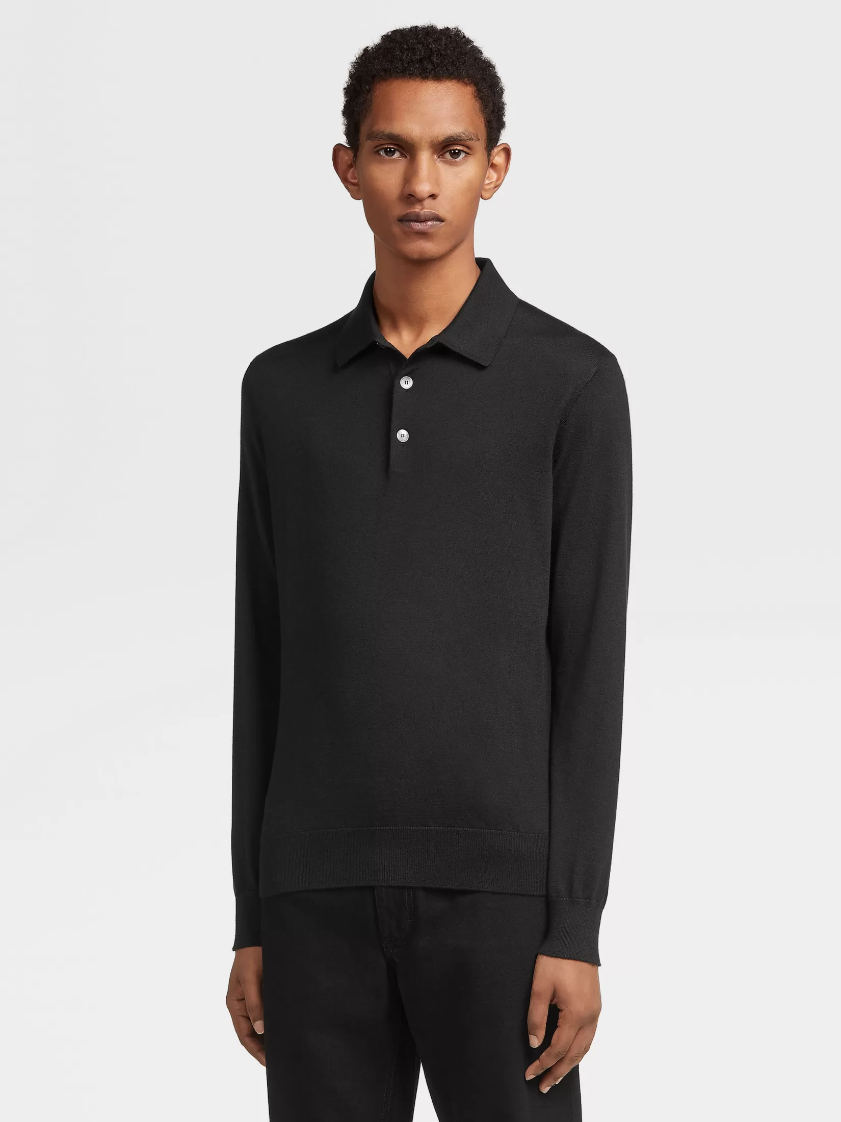 New Polo in Cashseta Nera Polo | Maglieria