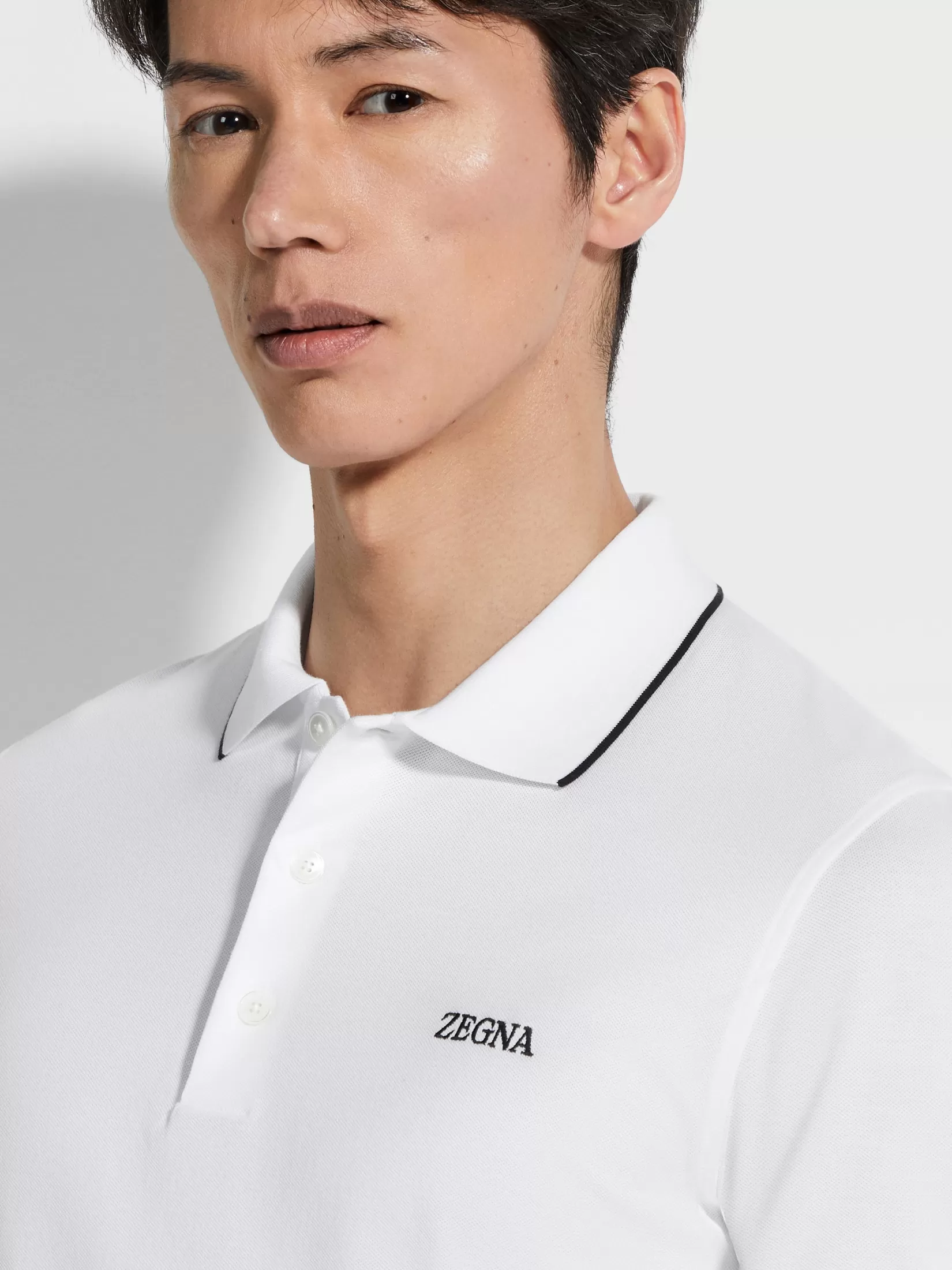 Flash Sale Polo in Cotone Elasticizzato Bianco Optical Polo