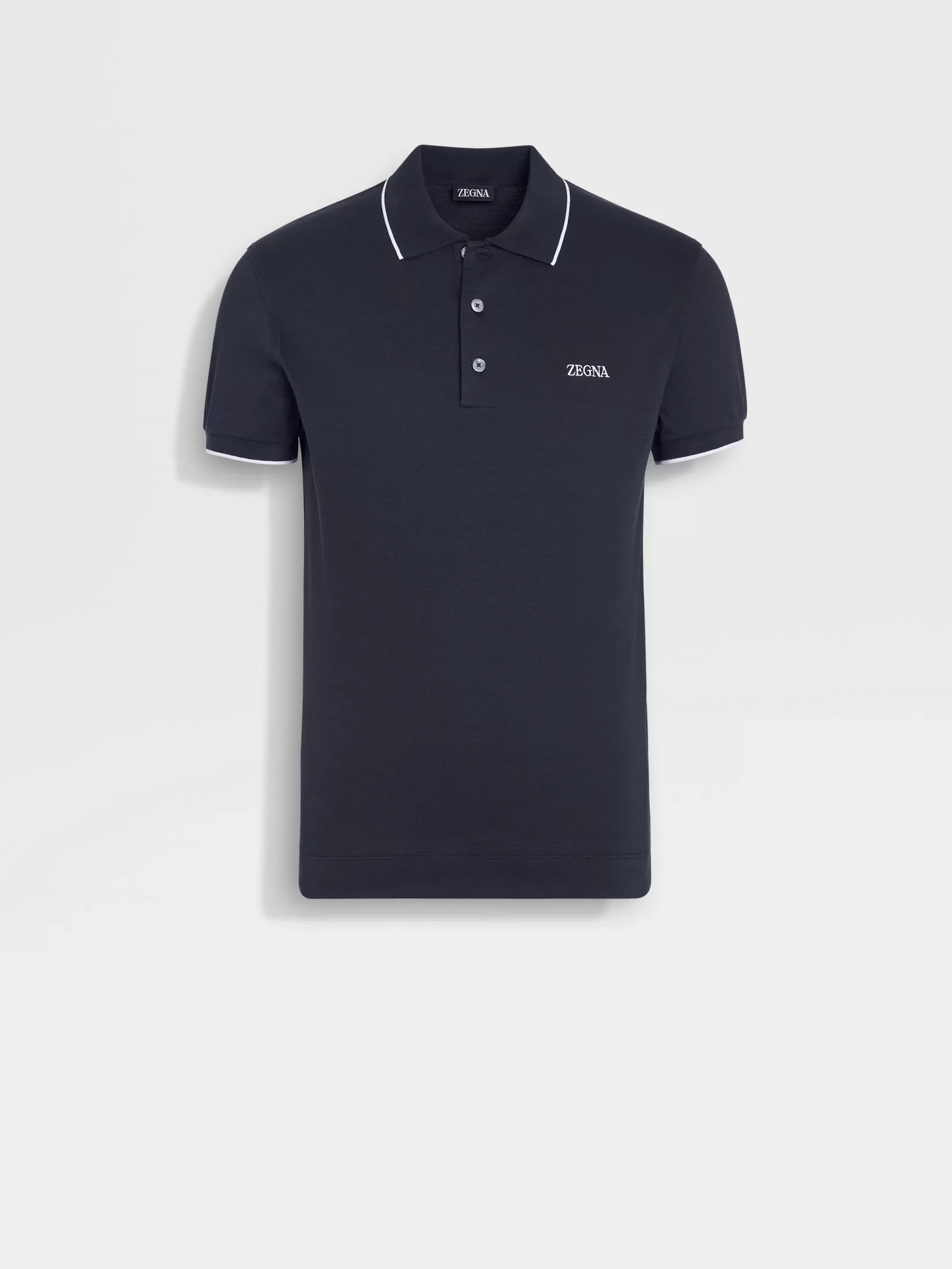 Hot Polo in Cotone Elasticizzato Blu Navy Polo