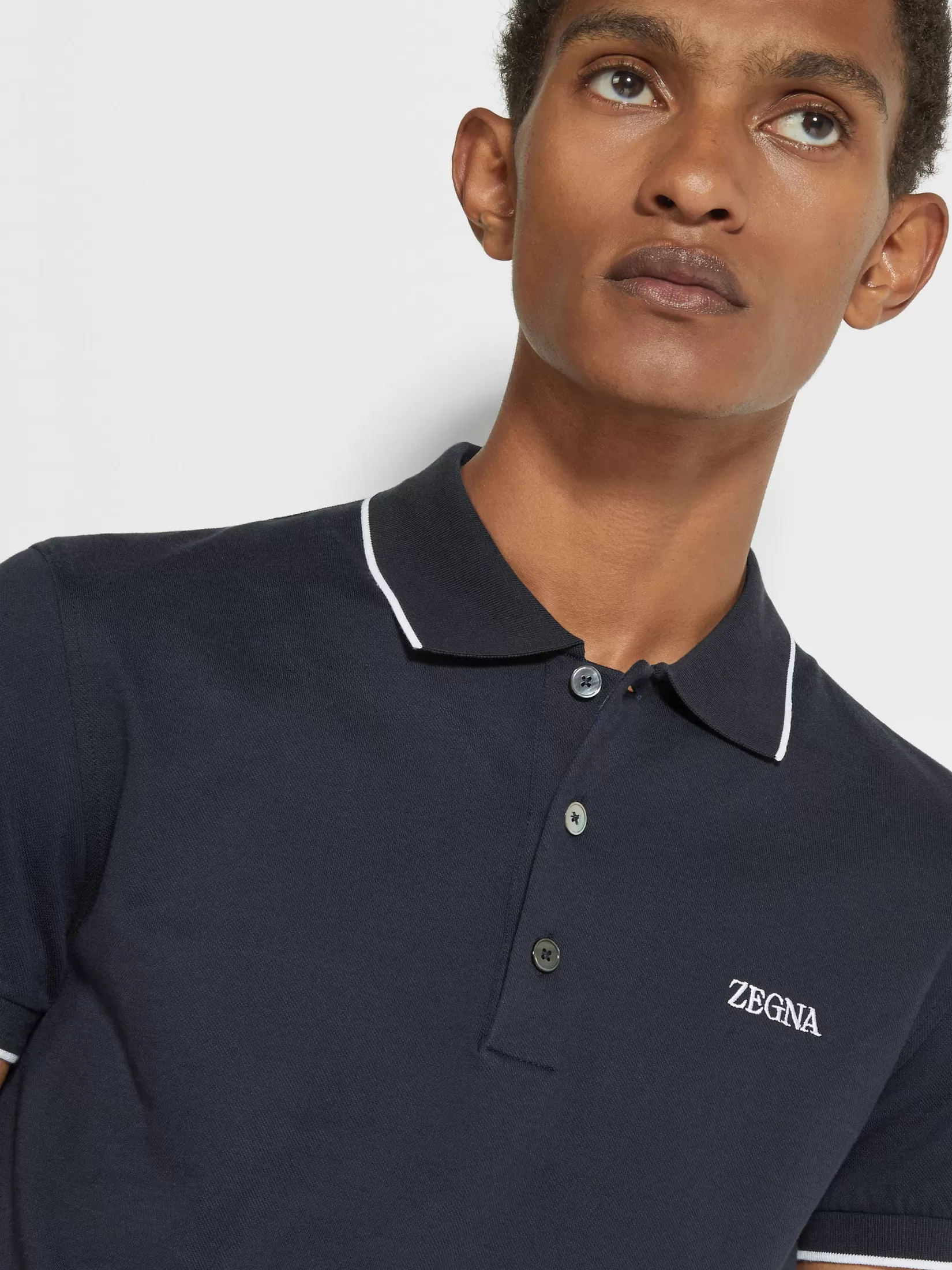 Hot Polo in Cotone Elasticizzato Blu Navy Polo