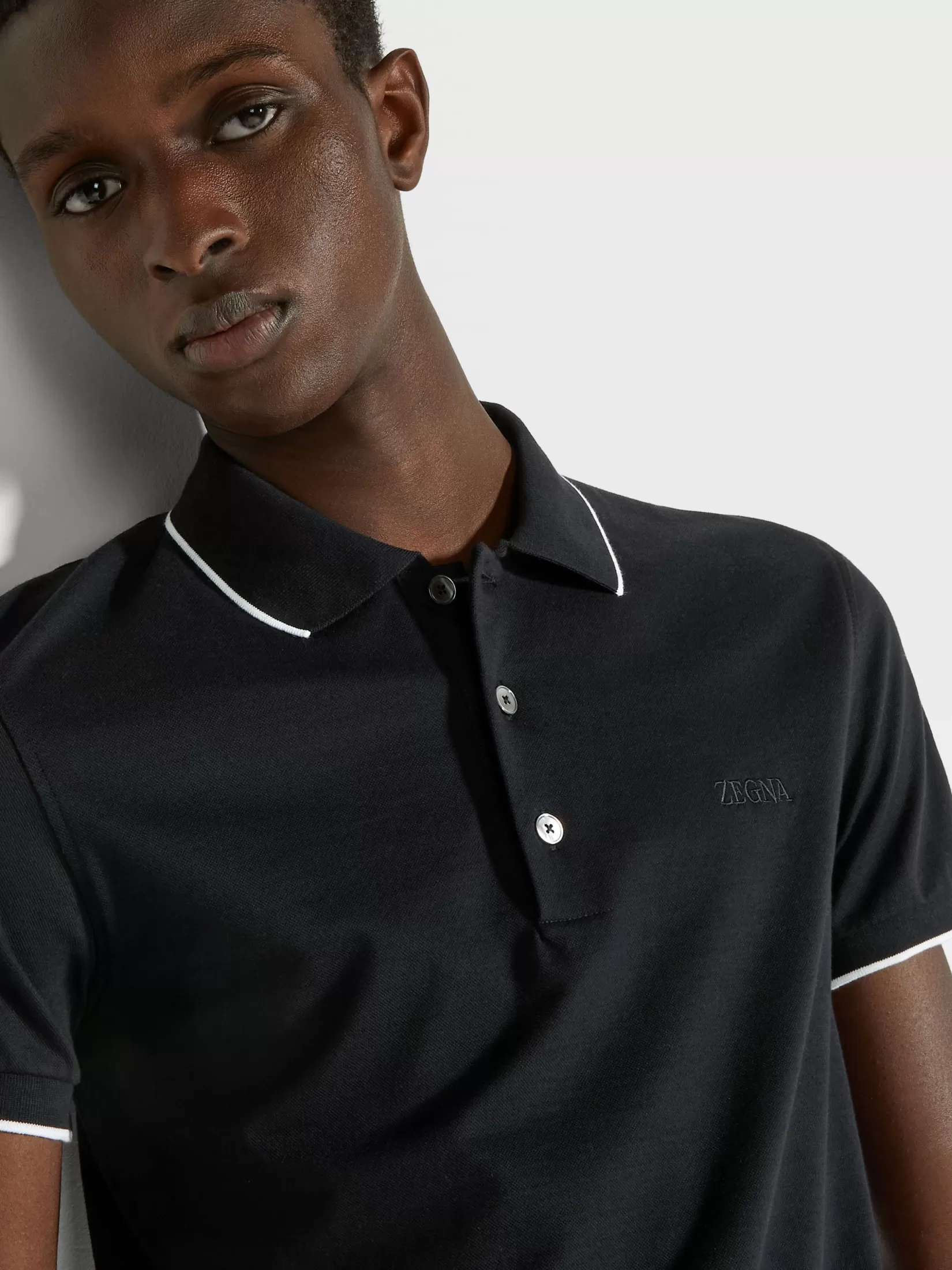 Best Sale Polo in Cotone Elasticizzato Nera Polo