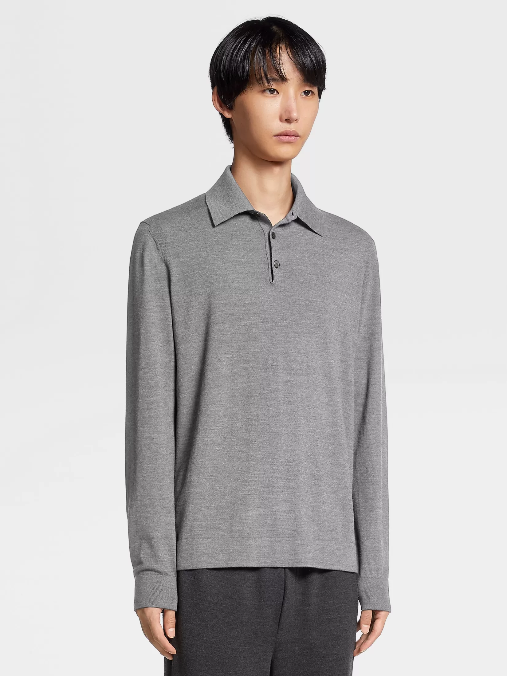 Hot Polo in Lana 12milmil12 Grigio Mélange Maglieria