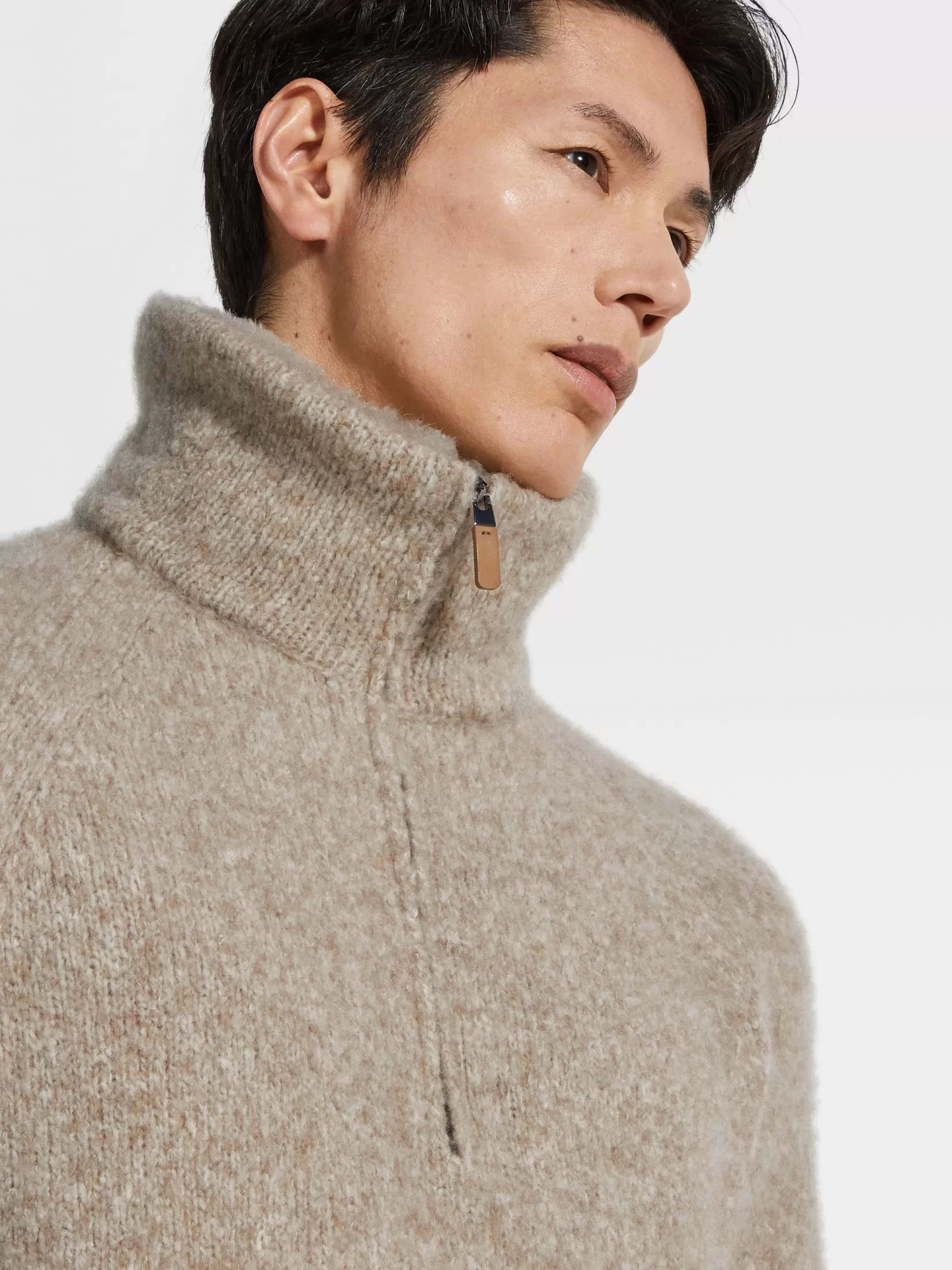 Shop Polo in Misto Cashmere Tortora Chiaro Mélange In Viaggio Con Stile | Polo