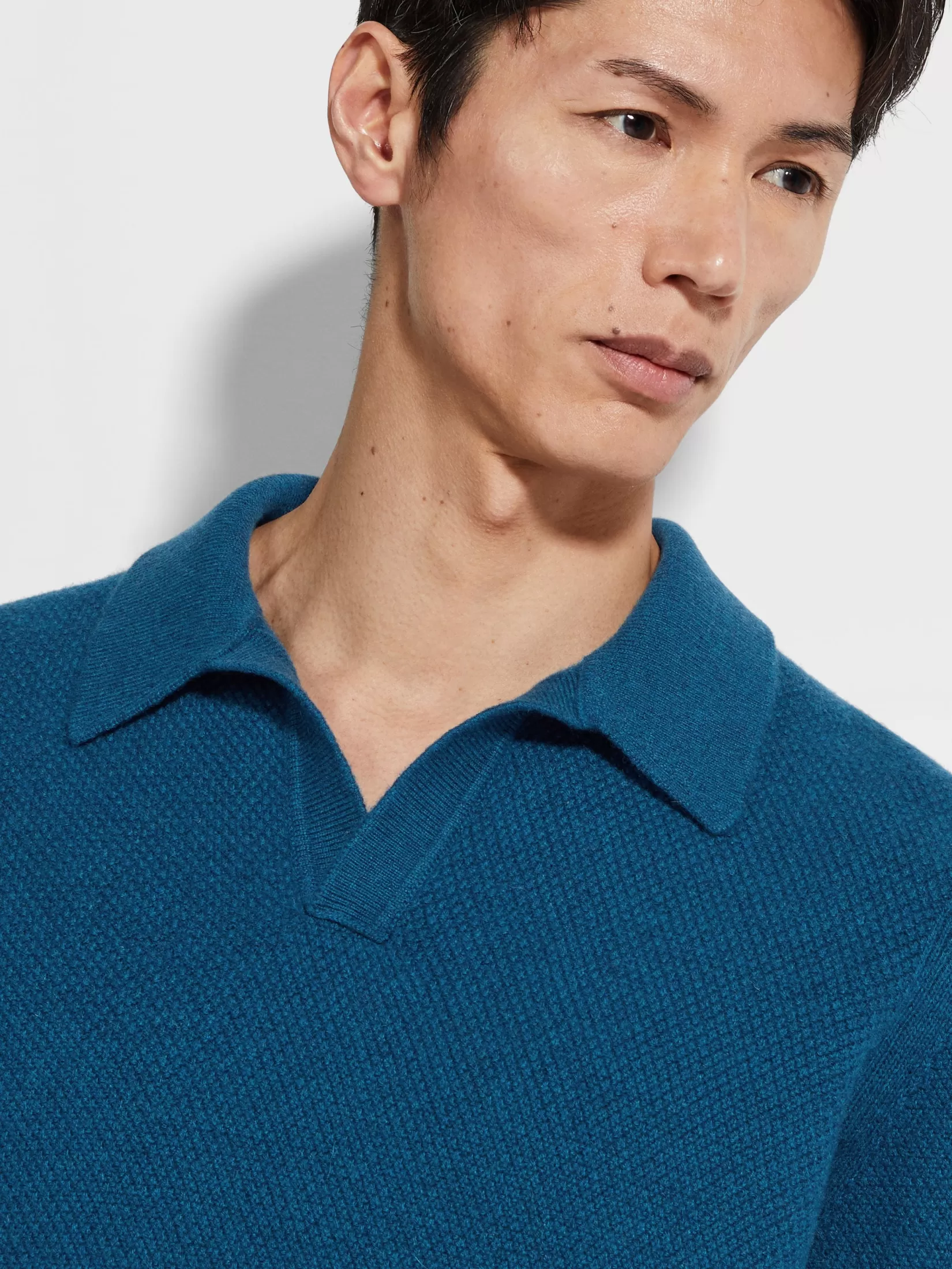 Online Polo in Oasi Cashmere Blu Teal Acceso Mélange Polo | Maglieria