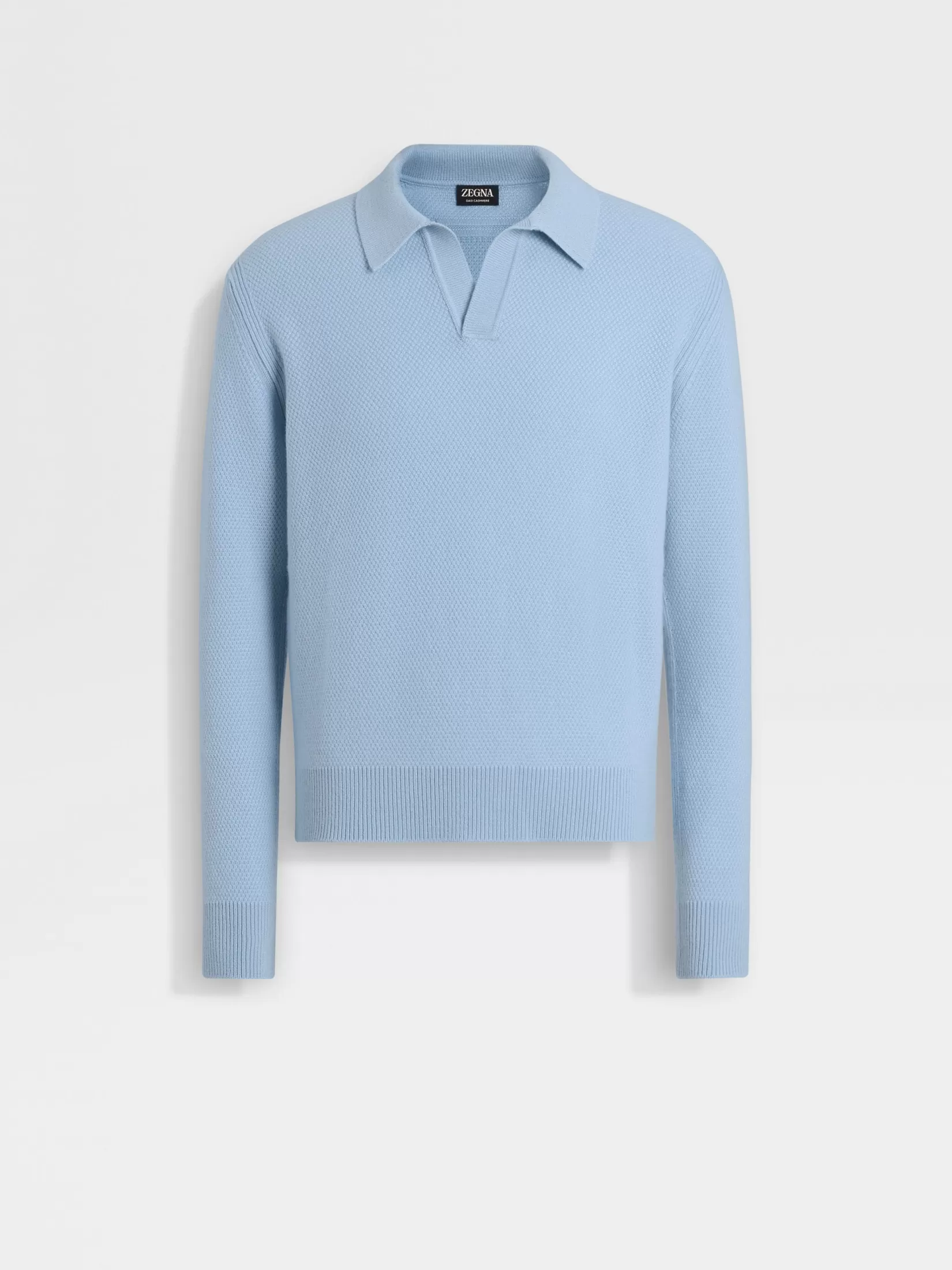 Fashion Polo in Oasi Cashmere Celeste Mélange Polo | Maglieria