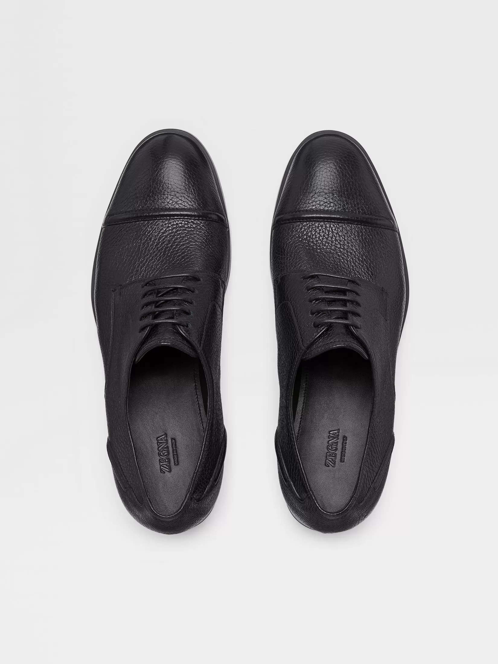 Discount Scarpe Derby Siena Flex con Punta Arrotondata in Pelle di Cervo Nera Stringate