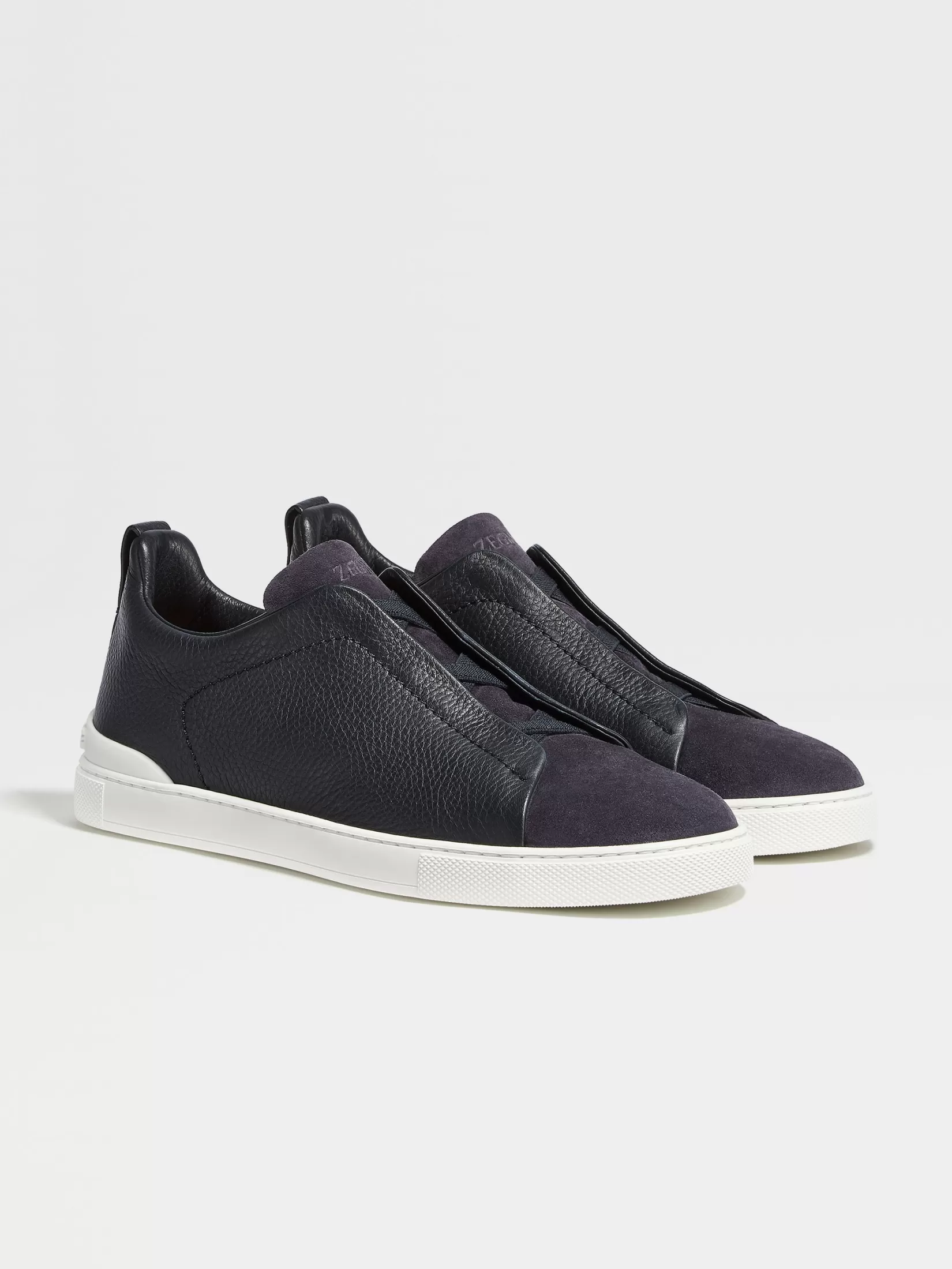 Outlet Sneaker Triple Stitch™ in Pelle e Suede Blu Navy Sneakers