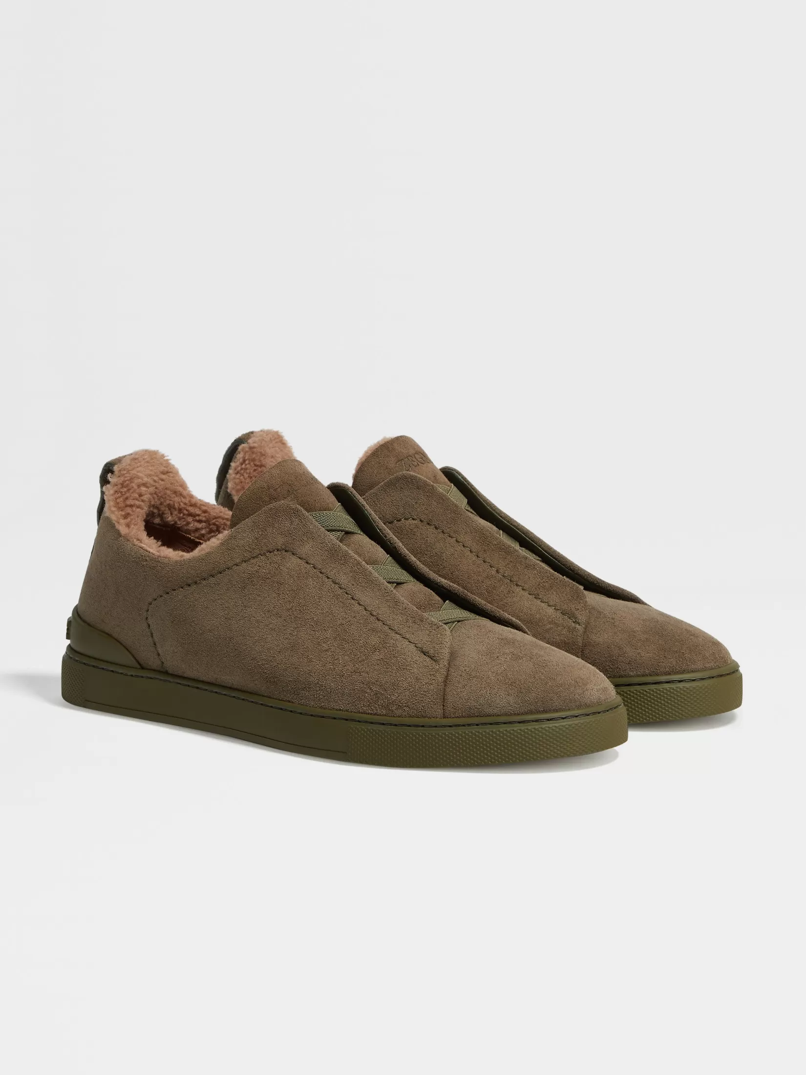 Cheap Sneaker Triple Stitch™ in Suede Verde Oliva Scuro Sneakers