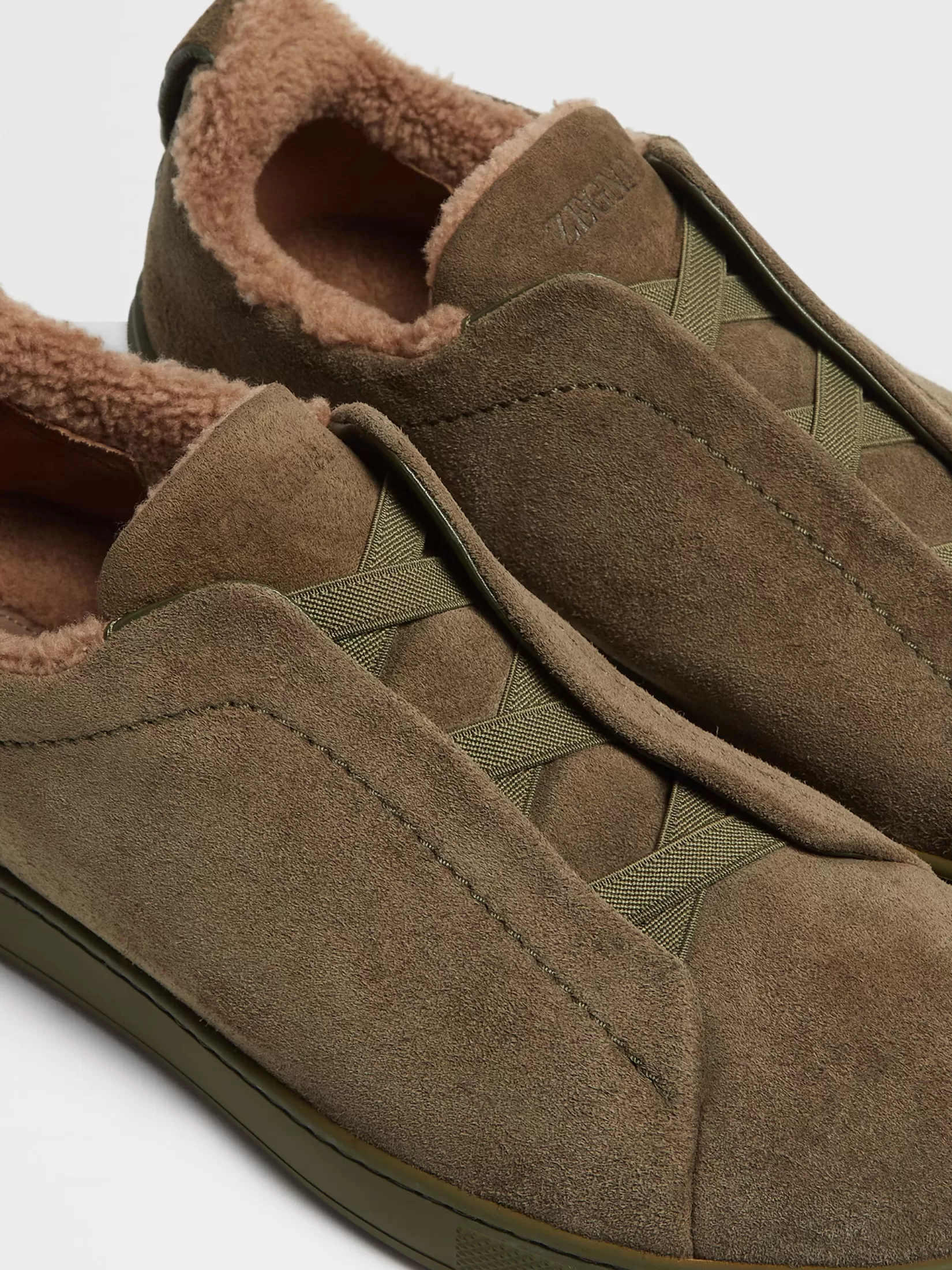 Cheap Sneaker Triple Stitch™ in Suede Verde Oliva Scuro Sneakers