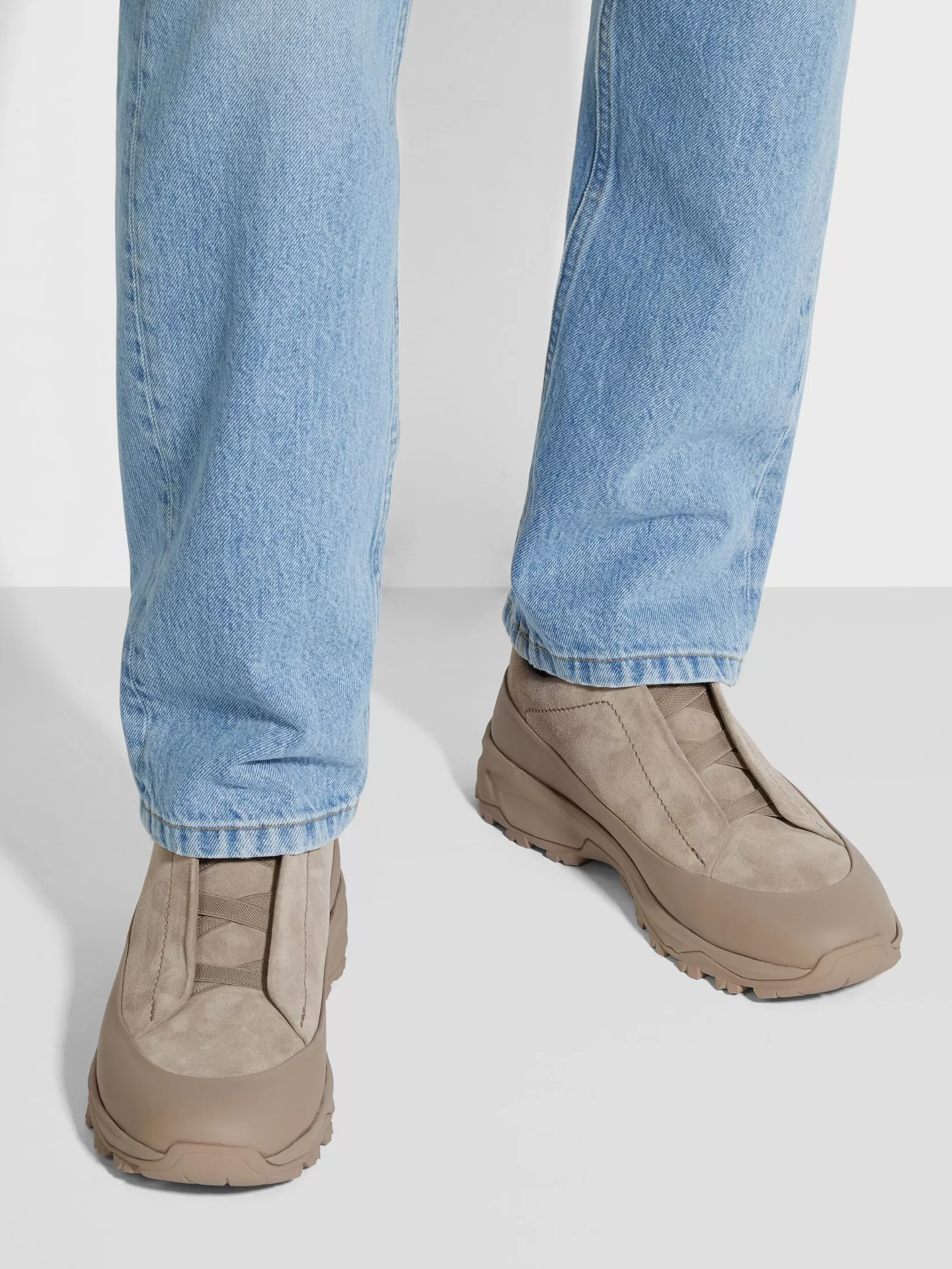 Clearance Sneaker Triple Stitch™ Monte in Suede e Pelle Tortora Chiaro In Viaggio Con Stile | Sneakers