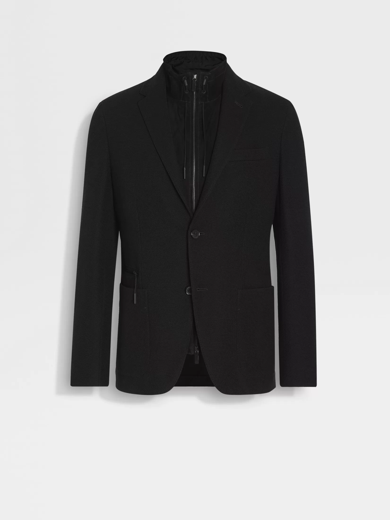 Best Sale Sweater Jacket in Misto Lana High Performance™ Jersey Nera Blazer