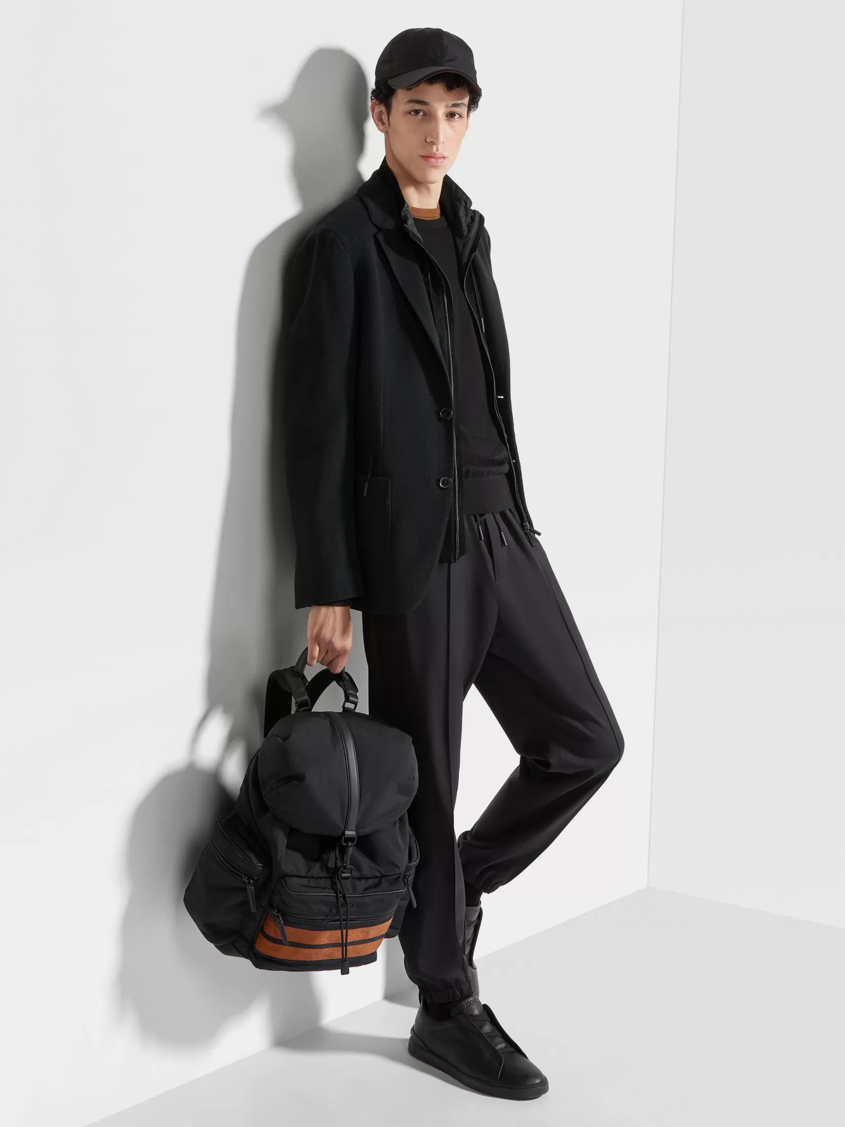 Best Sale Sweater Jacket in Misto Lana High Performance™ Jersey Nera Blazer