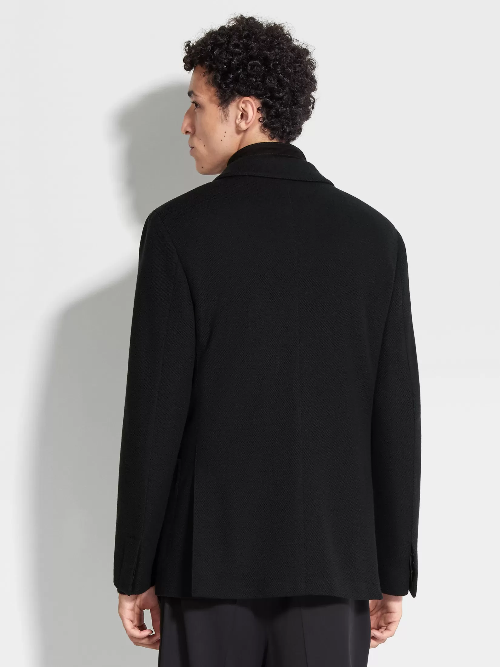 Best Sale Sweater Jacket in Misto Lana High Performance™ Jersey Nera Blazer