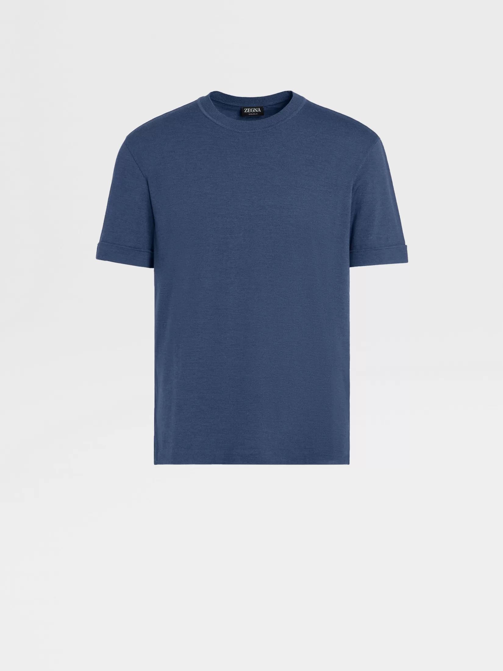 Fashion T-shirt a Maniche Corte in Lana 12milmil12 Utility Blue T-Shirt
