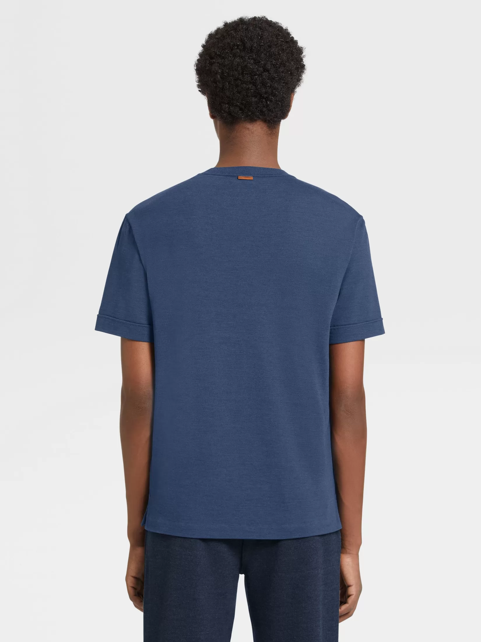 Fashion T-shirt a Maniche Corte in Lana 12milmil12 Utility Blue T-Shirt