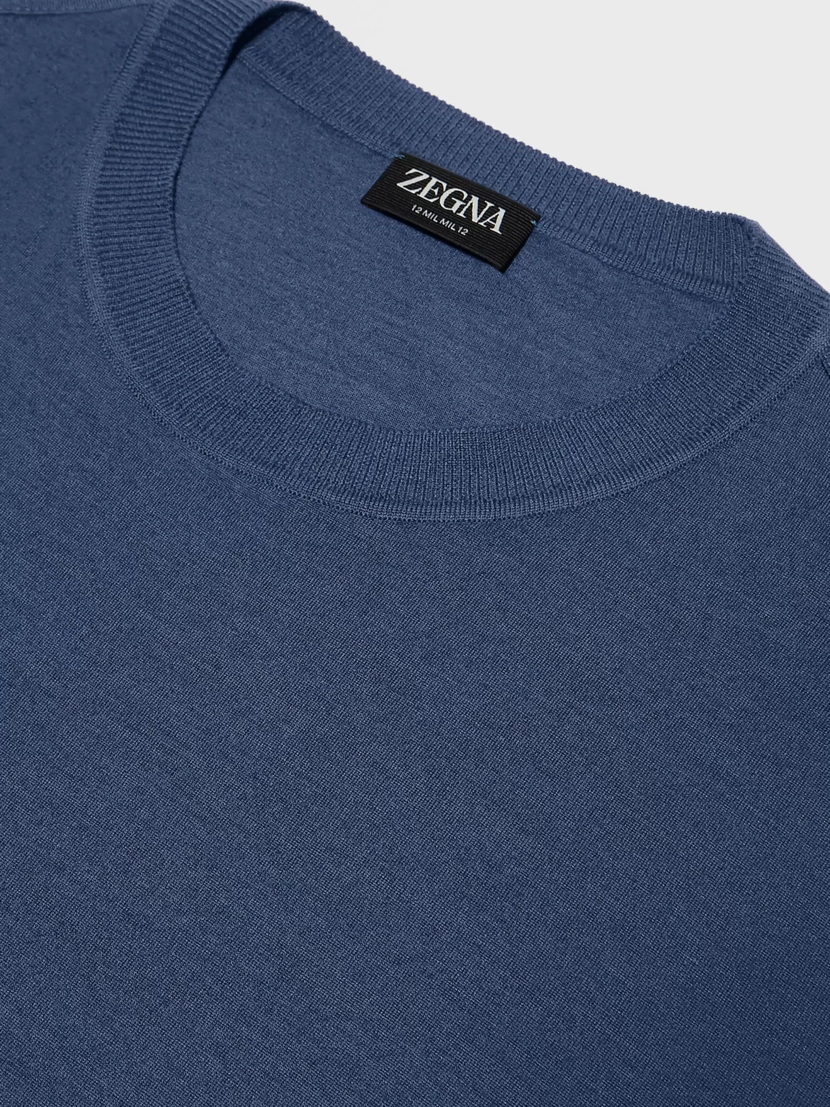 Fashion T-shirt a Maniche Corte in Lana 12milmil12 Utility Blue T-Shirt