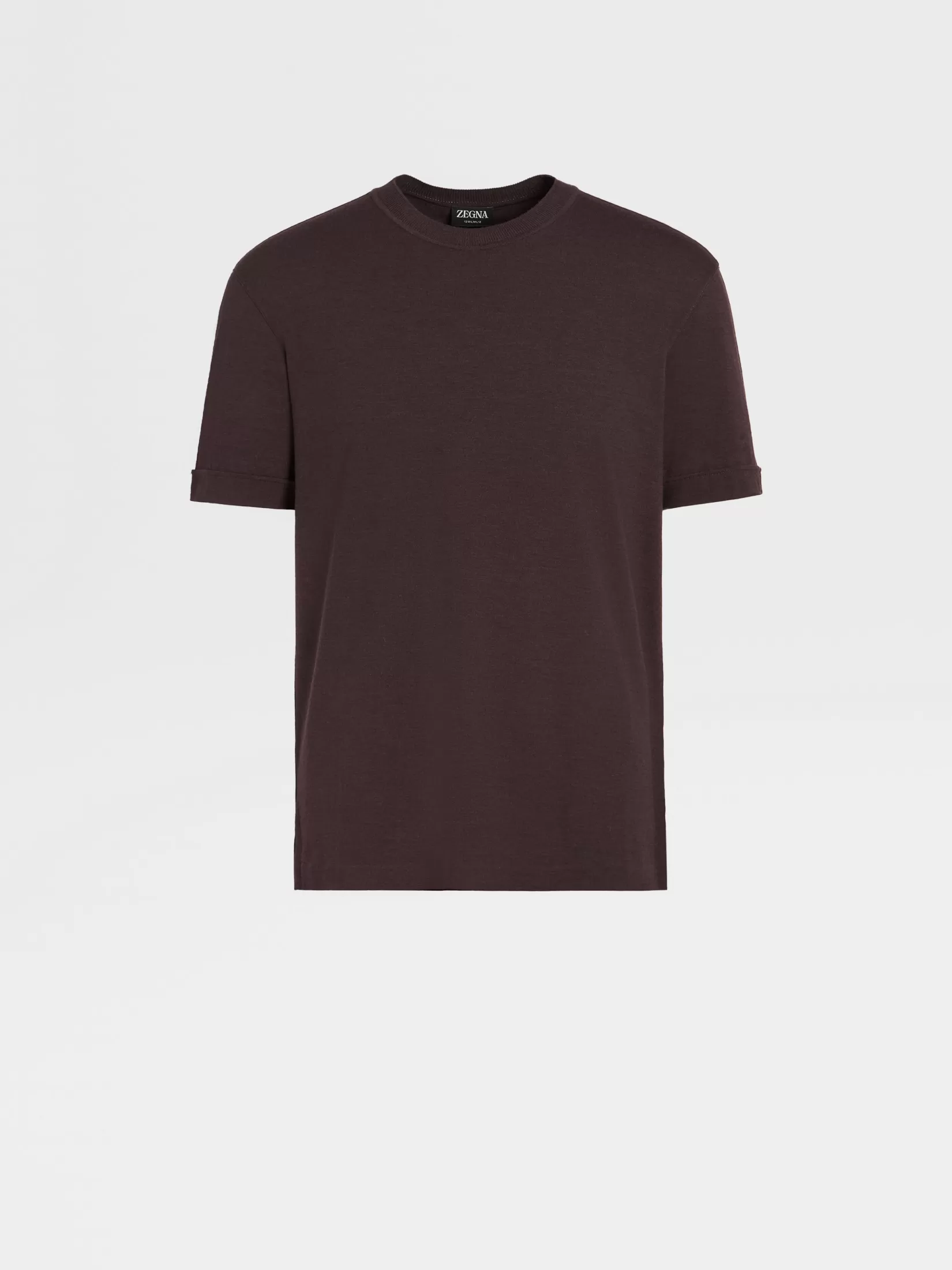 Outlet T-shirt in Lana 12milmil12 Bordeaux Mélange T-Shirt